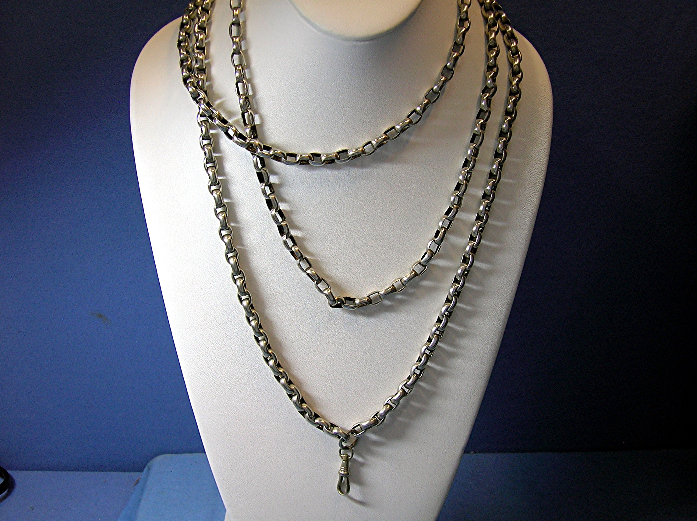 Antique Silver 66 Inch Antique Chain Watch Fob End