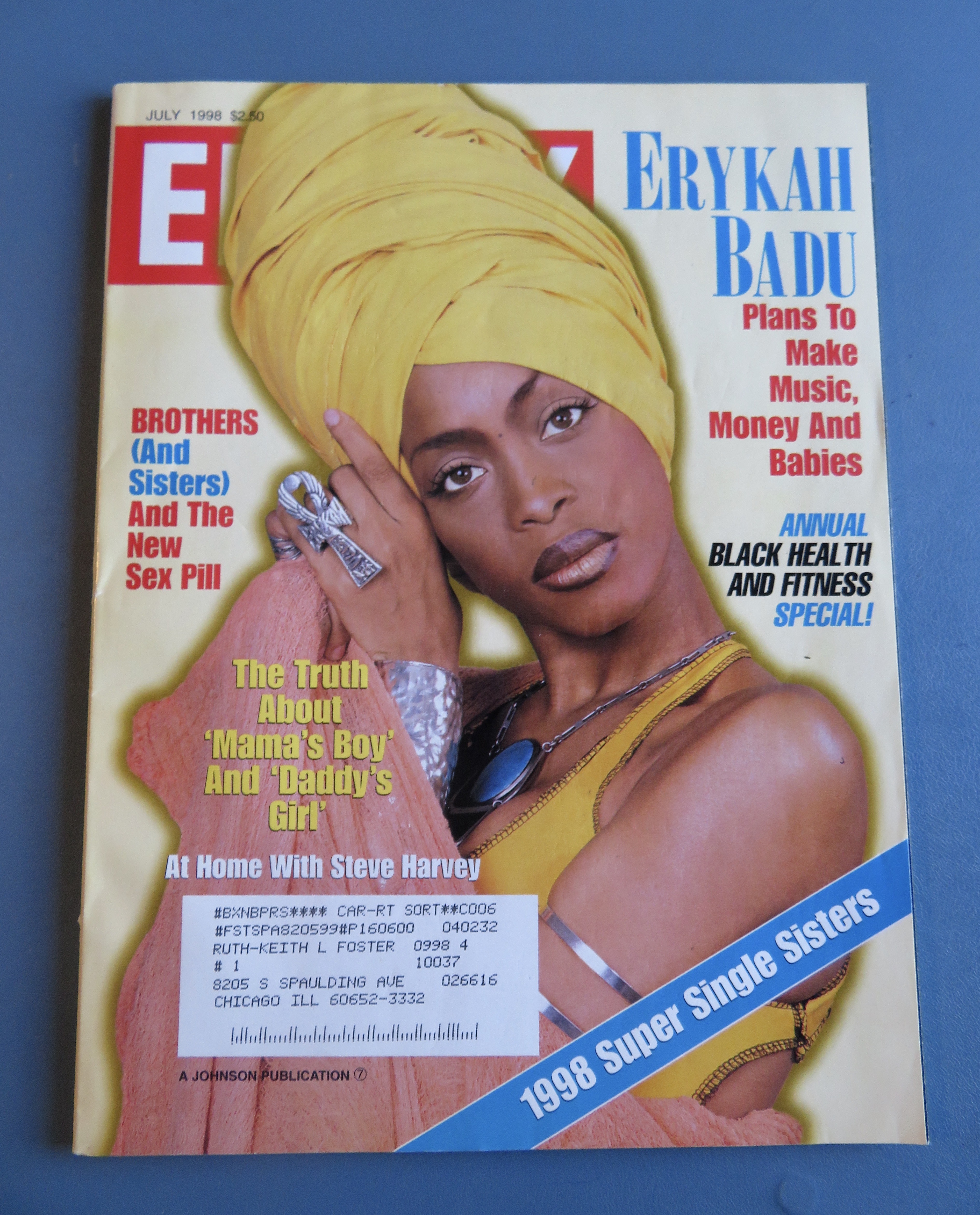 Ebony Magazine July 1998 Erykah Badu