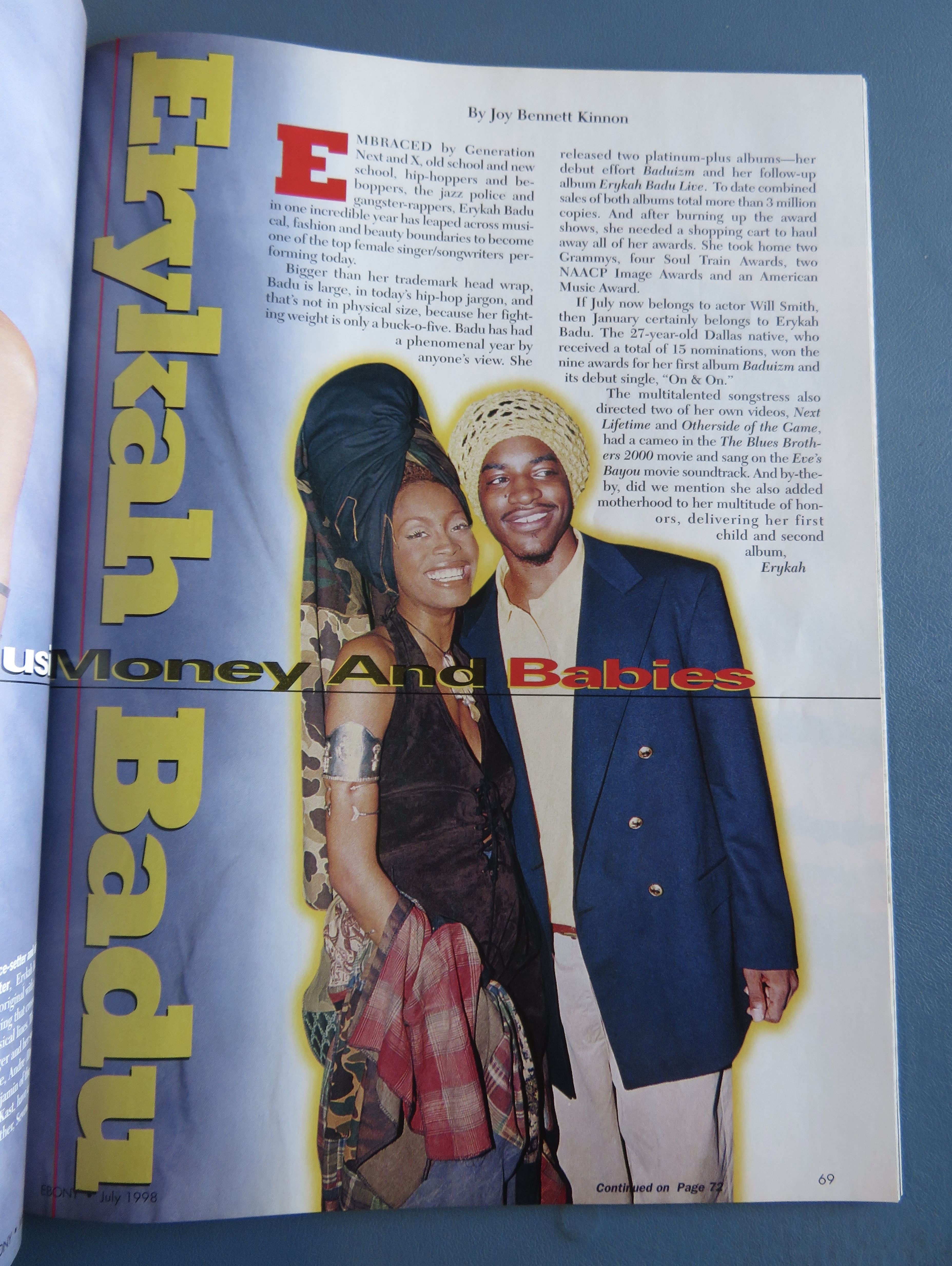 Ebony Magazine July 1998 Erykah Badu
