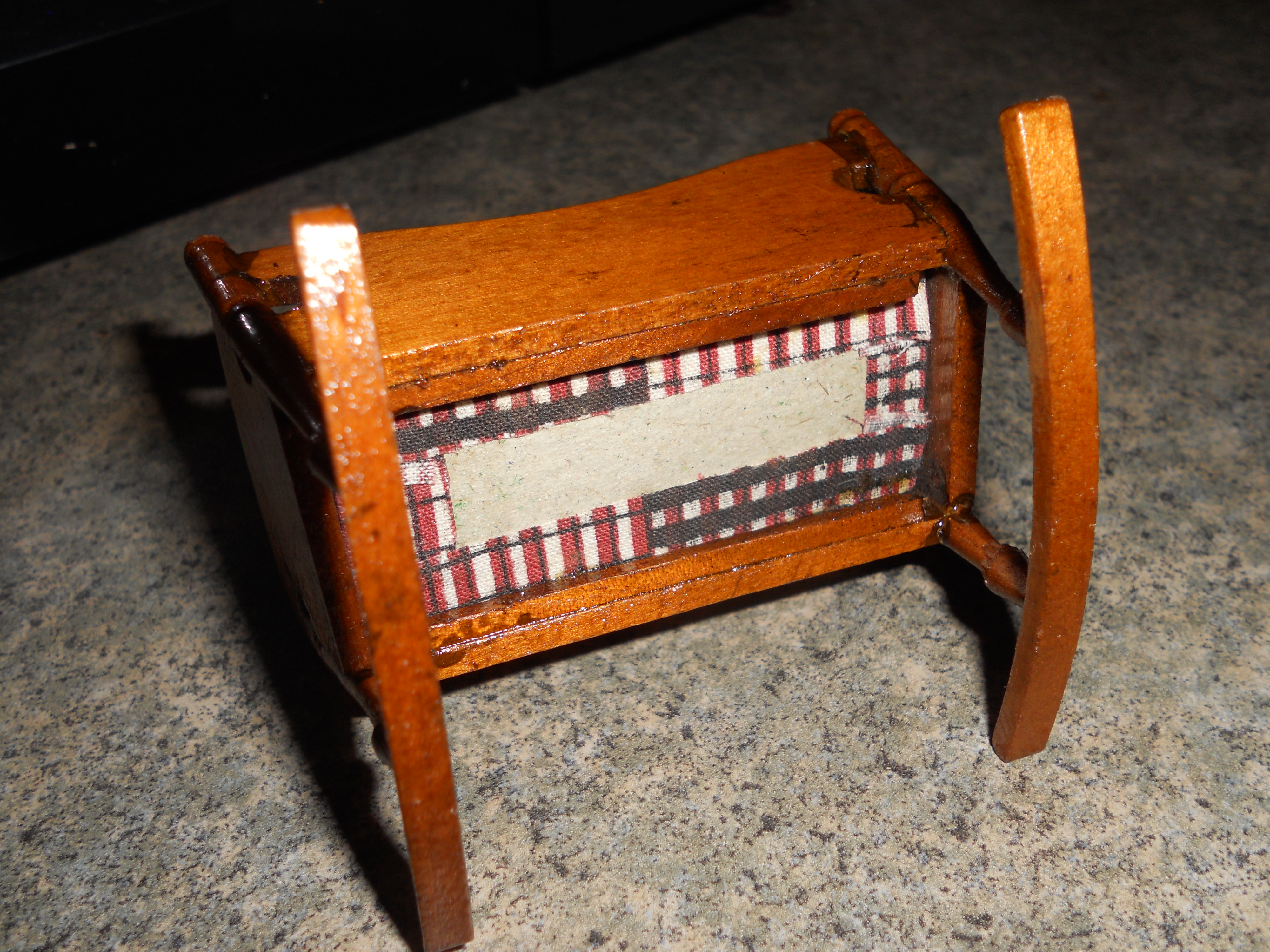 Doll House Rocking Cradle W/Baby