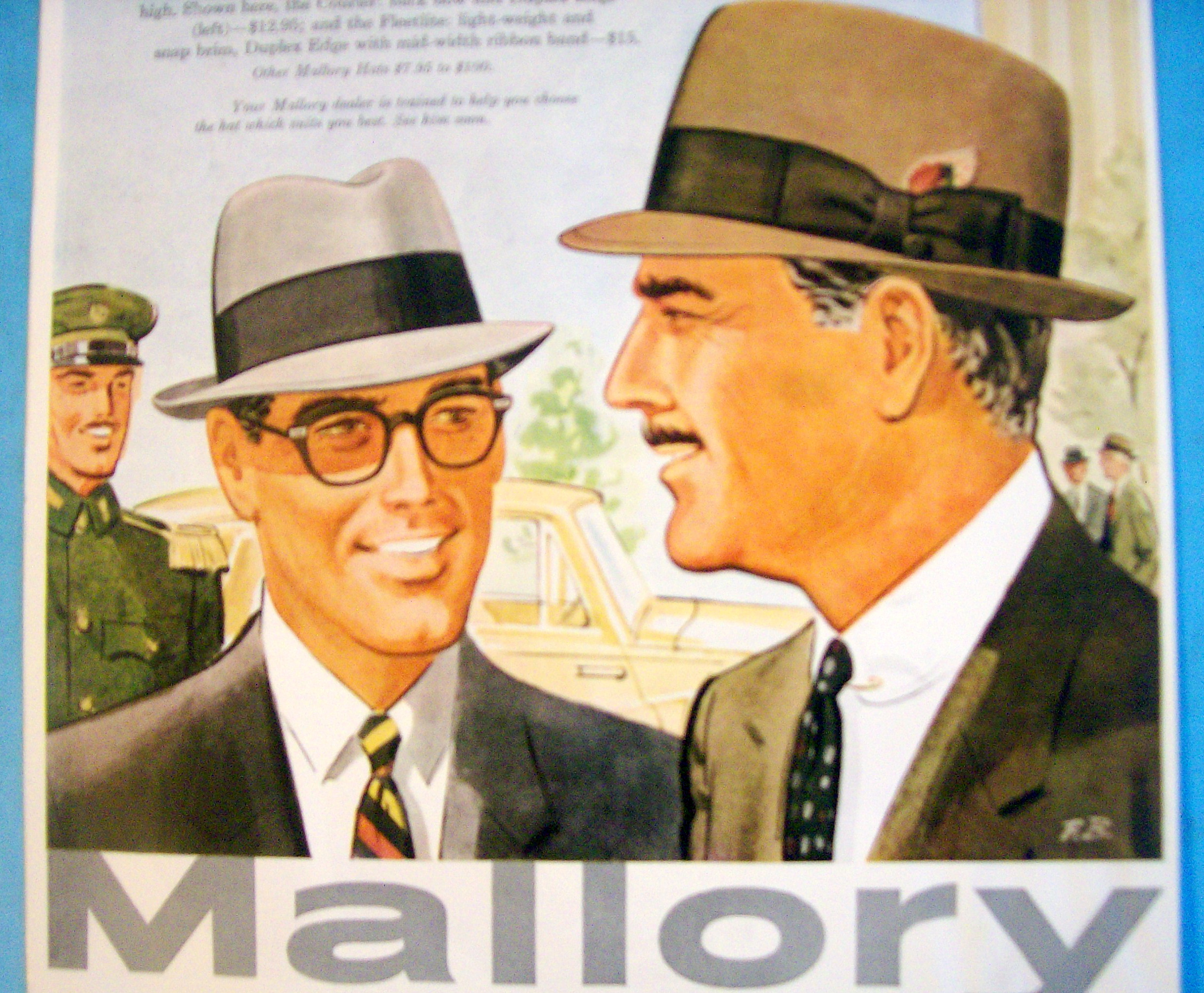 1956 Mallory Hats with Men Wearing Courier & Fleetlite