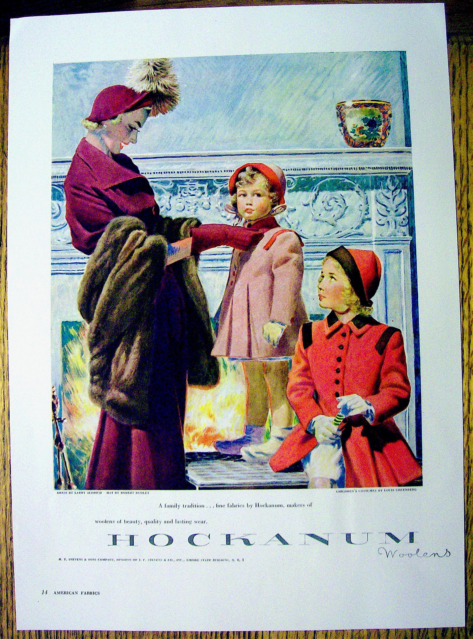 1948 Hockanum Woolens w/ Woman and 2 Girls