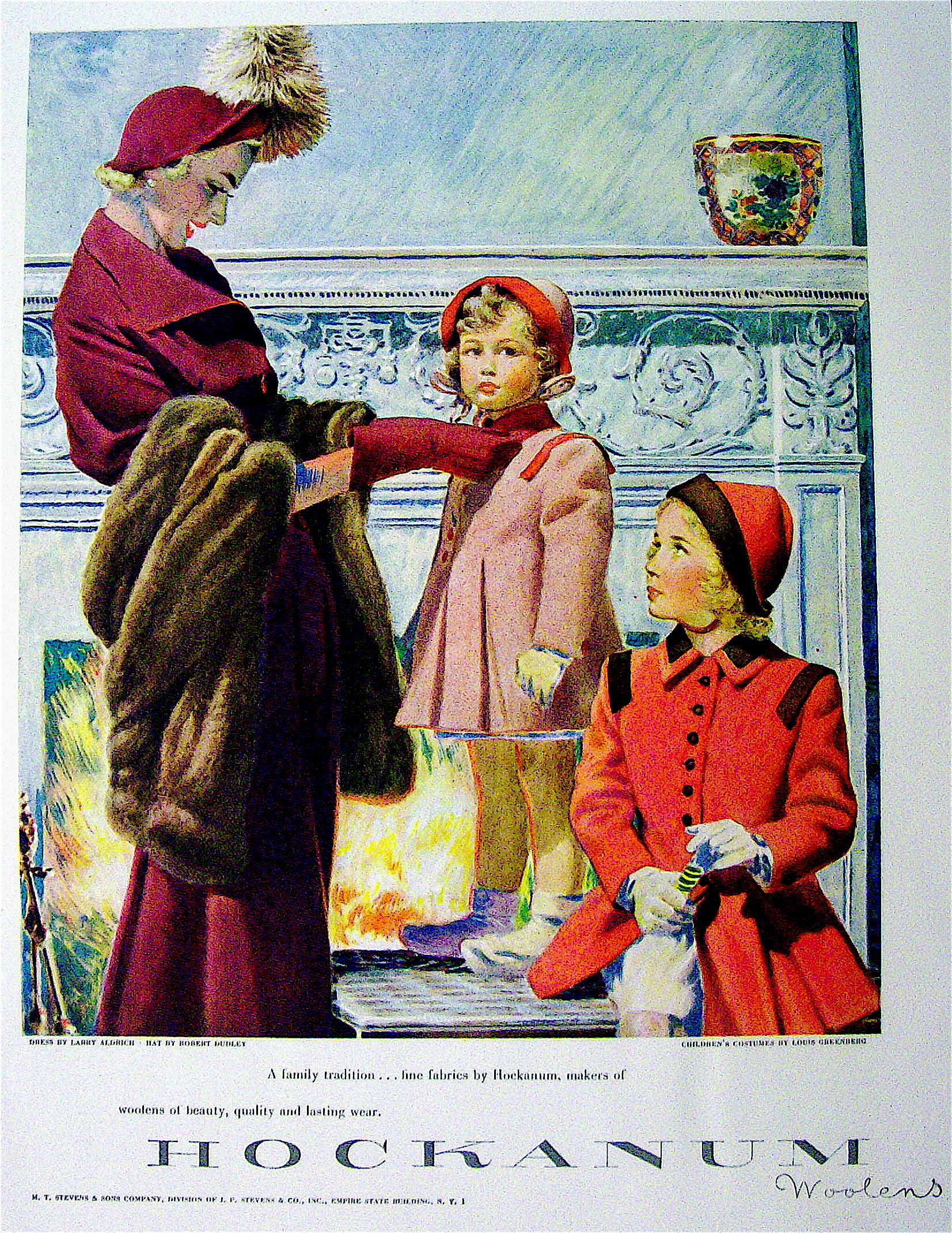 1948 Hockanum Woolens w/ Woman and 2 Girls