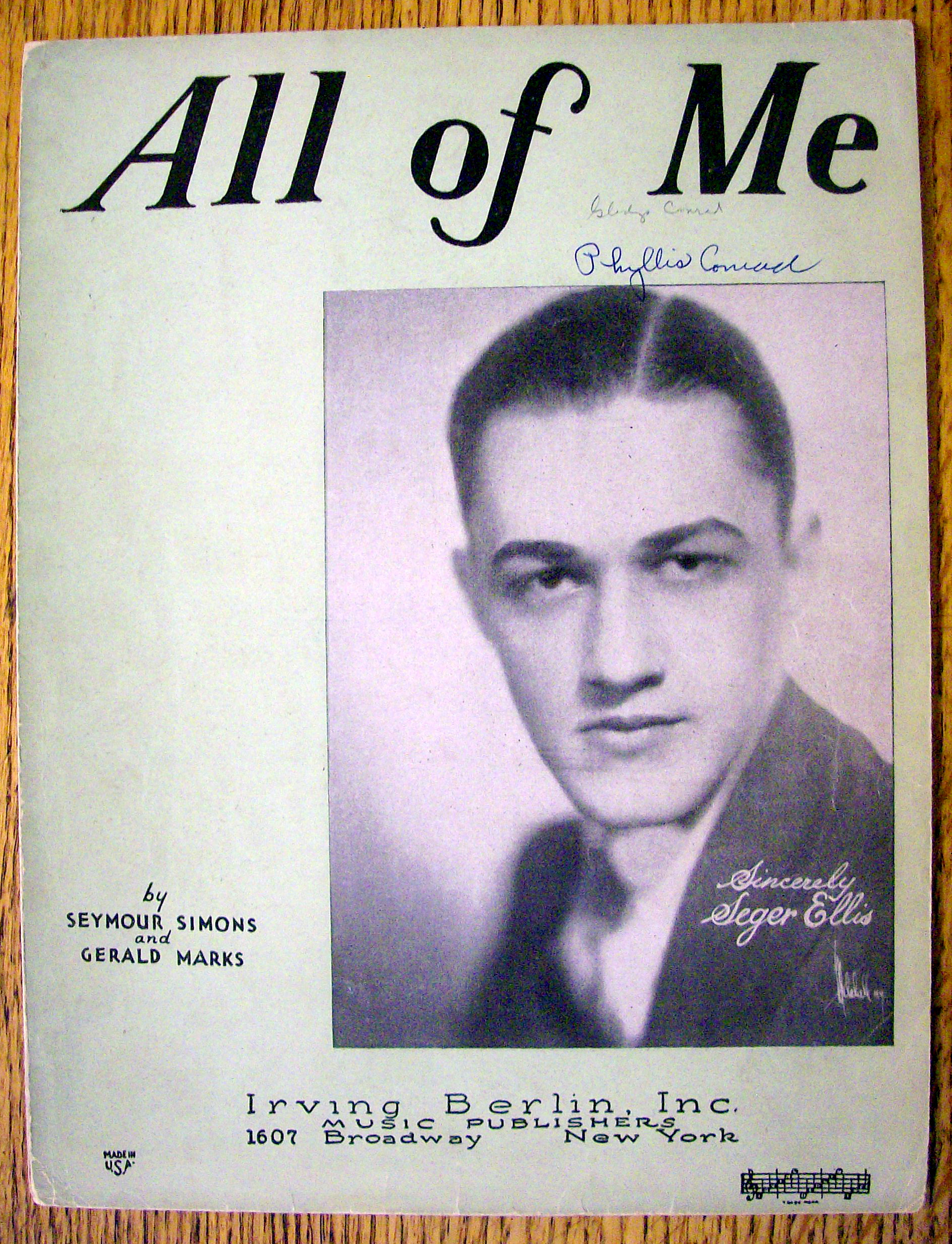 Sheet Music For 1931 All Of Me