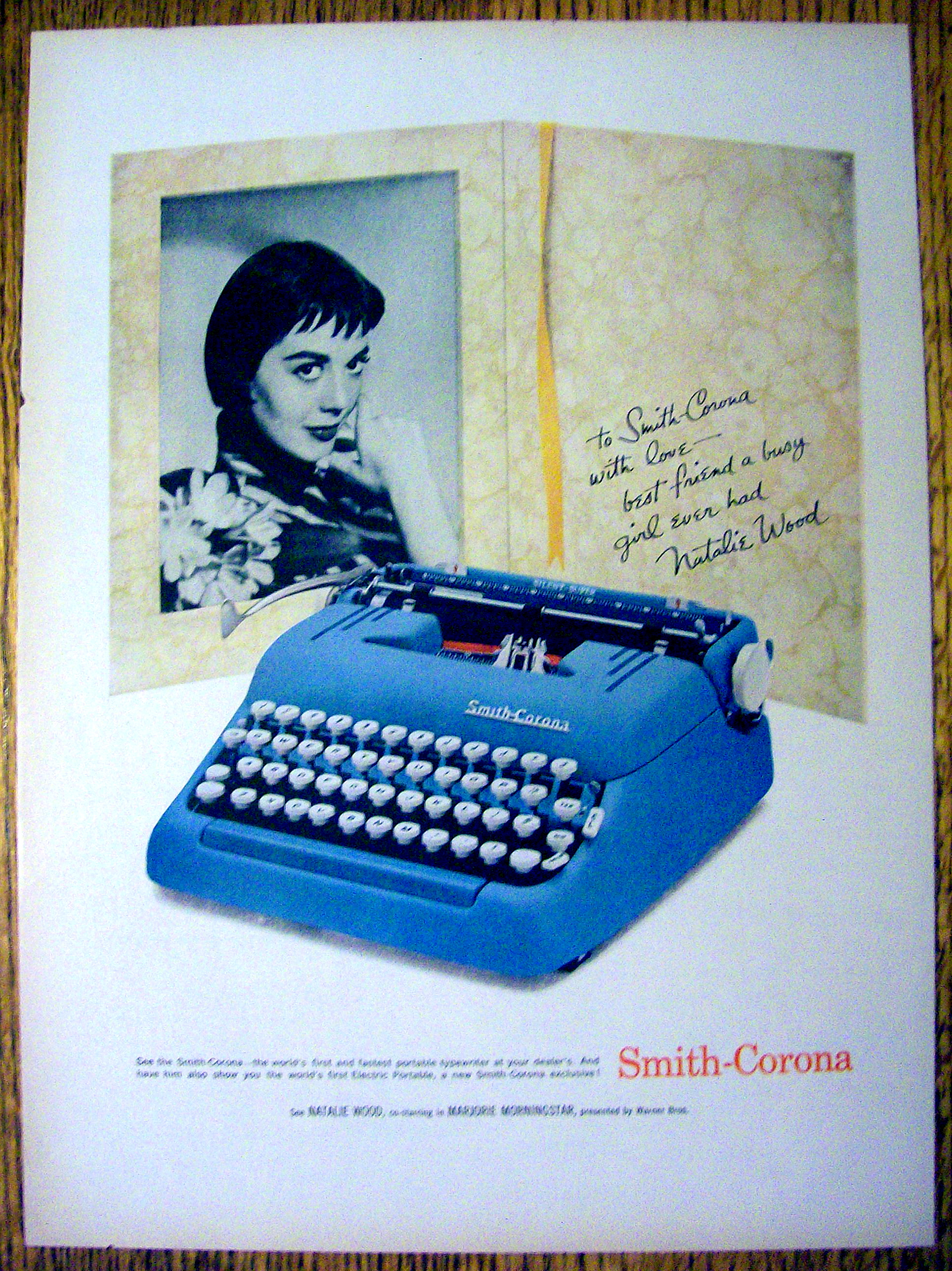 1958 Smith Corona Typewriter with Natalie Wood