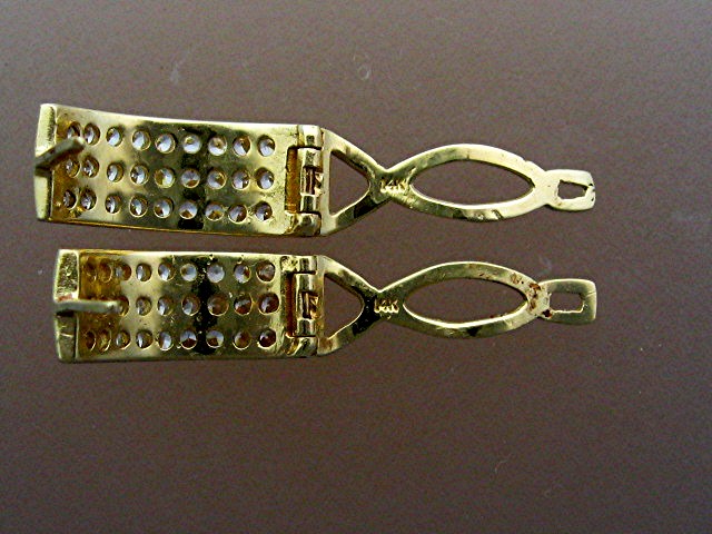 14K Gold Diamond French Back Pierced Earrings
