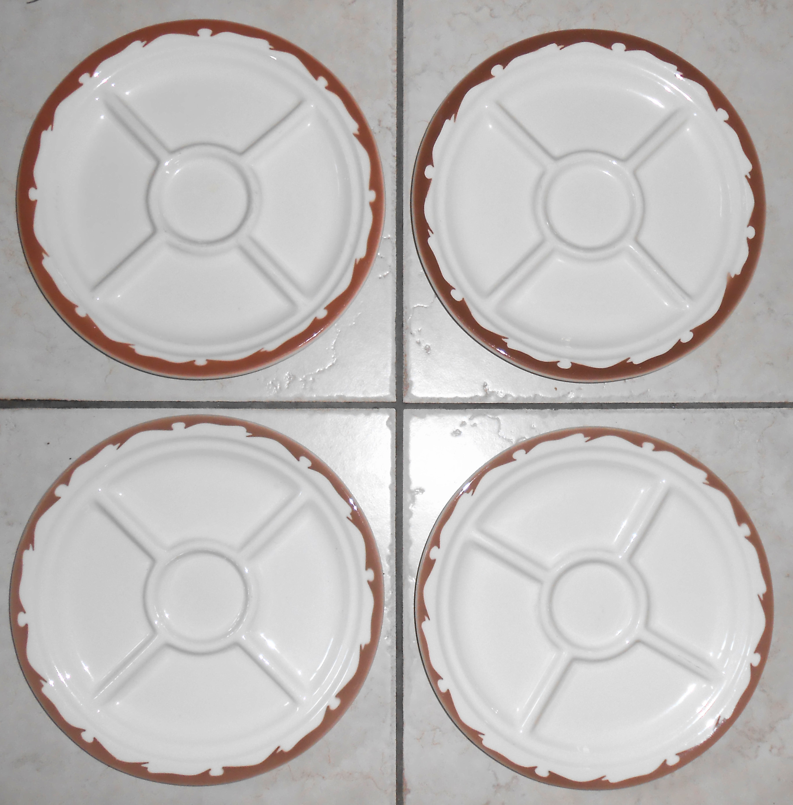 Buffalo Restaurant Ware China Set/4 Grill Plates Mint