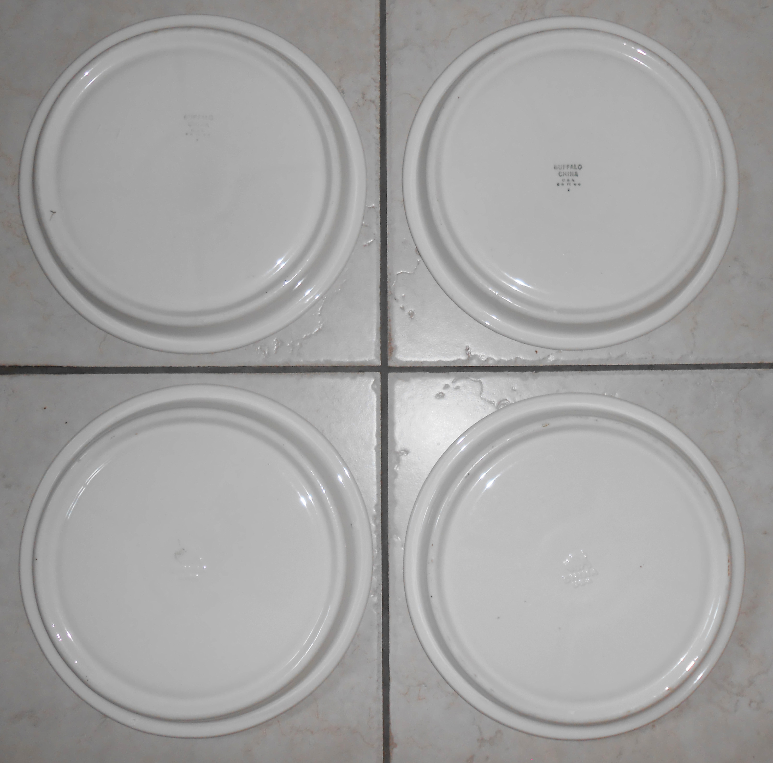 Buffalo Restaurant Ware China Set/4 Grill Plates Mint