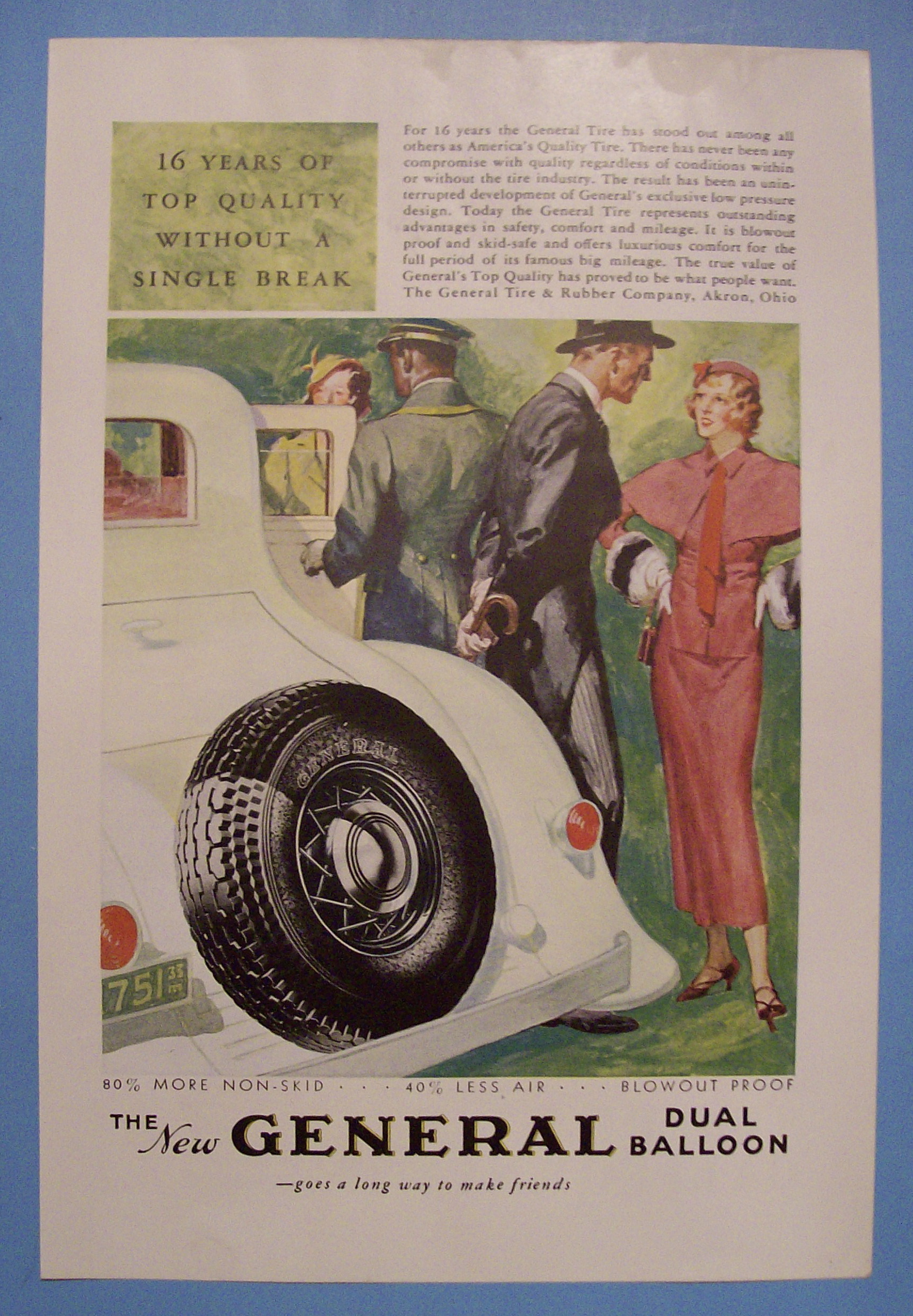 1933 General Dual Balloon Tires with Woman & Man