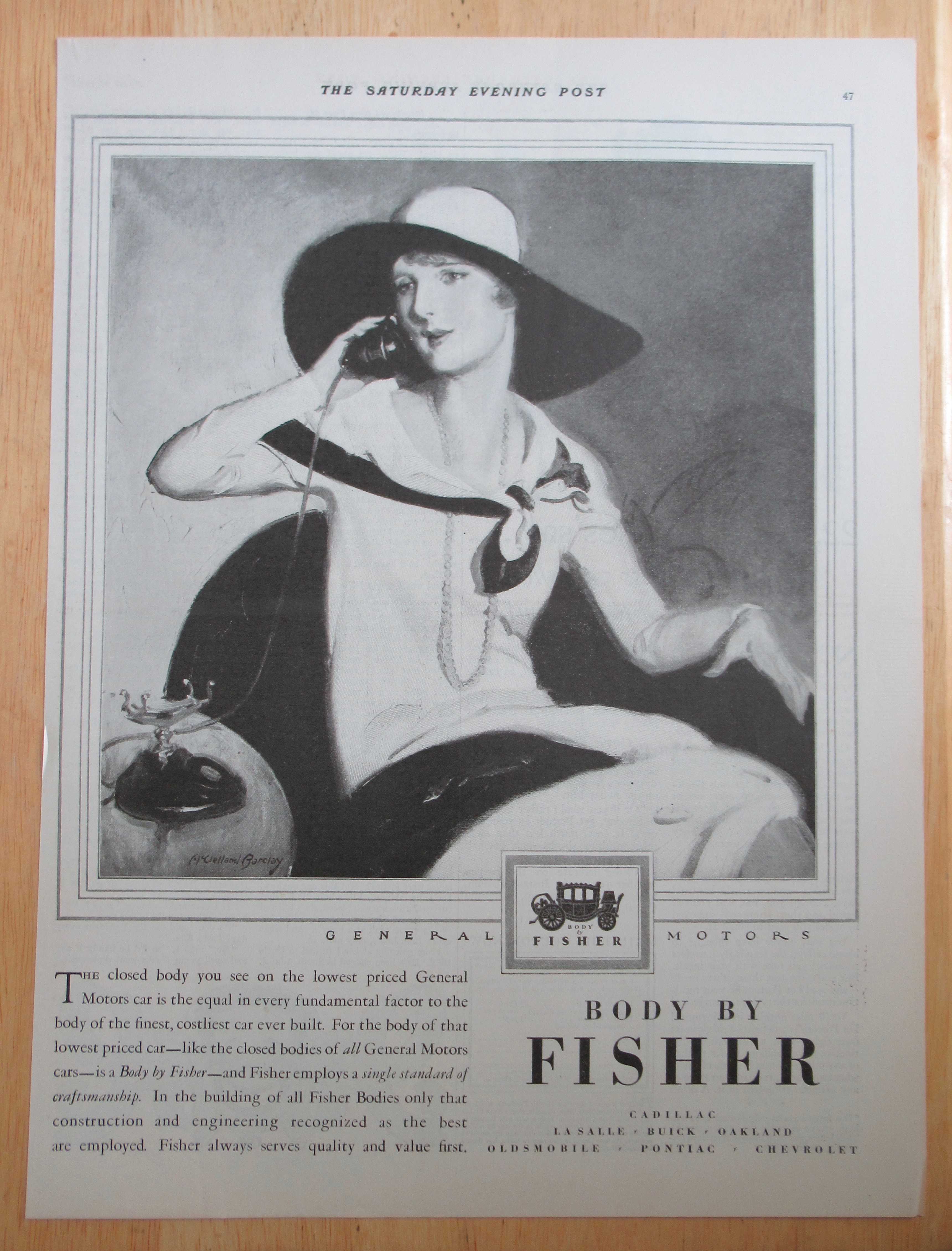 1928 Body By Fisher with Woman Talking on the Telephone