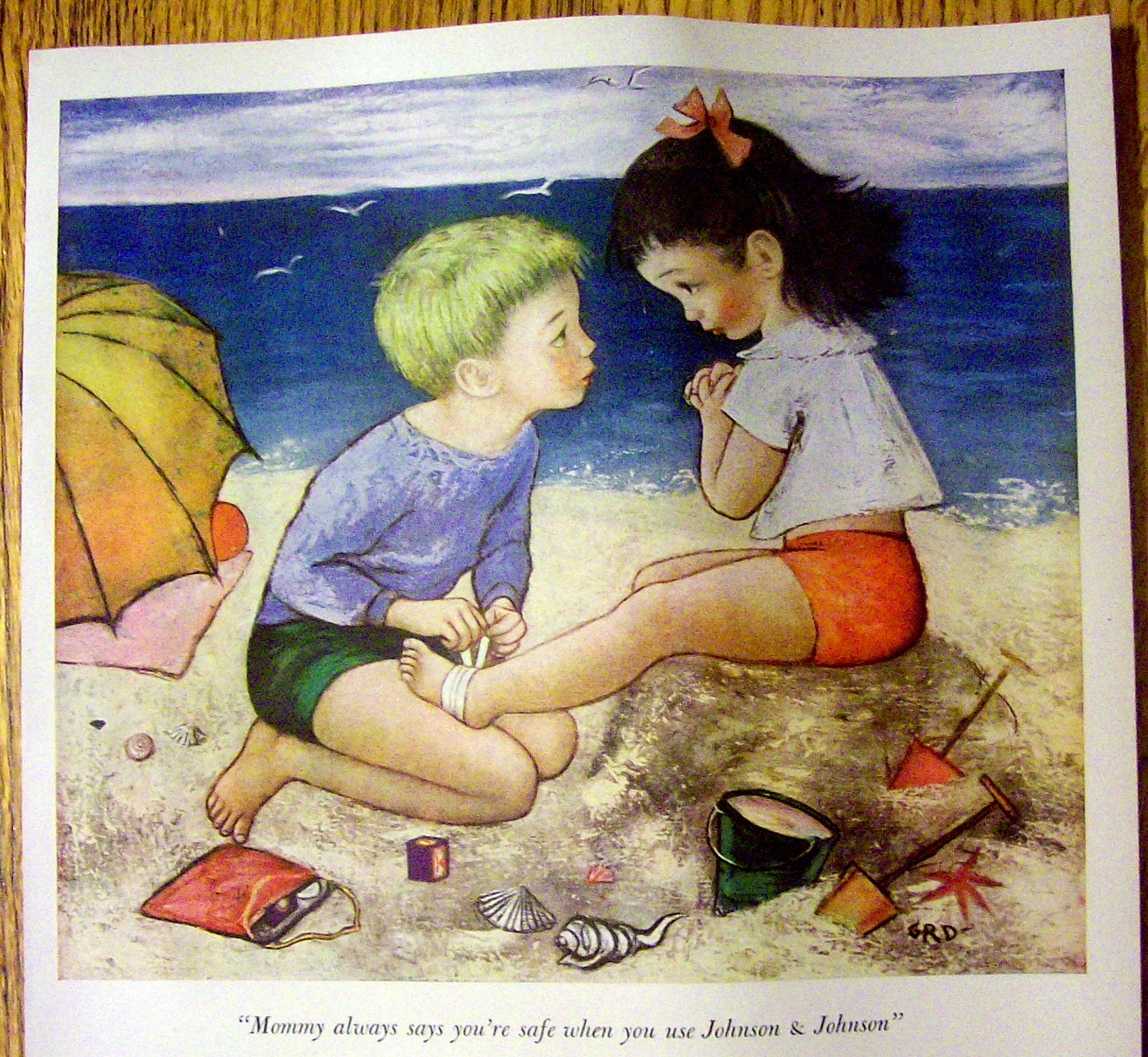 1949 Johnson & Johnson Surgical Dressings w/Boy & Girl