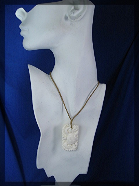 Bone Ivory Sea Turtle Hawaii Cord Necklace