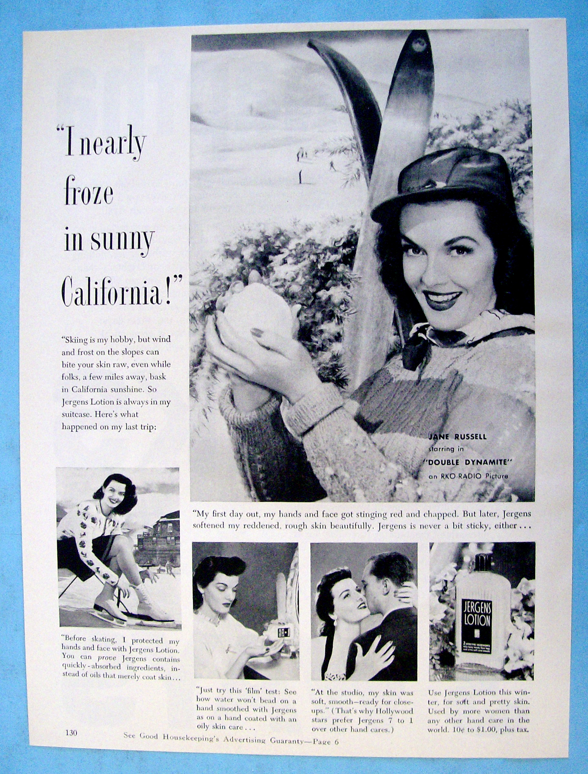 Vintage Ad: 1952 Jergens Lotion w/ Jane Russell