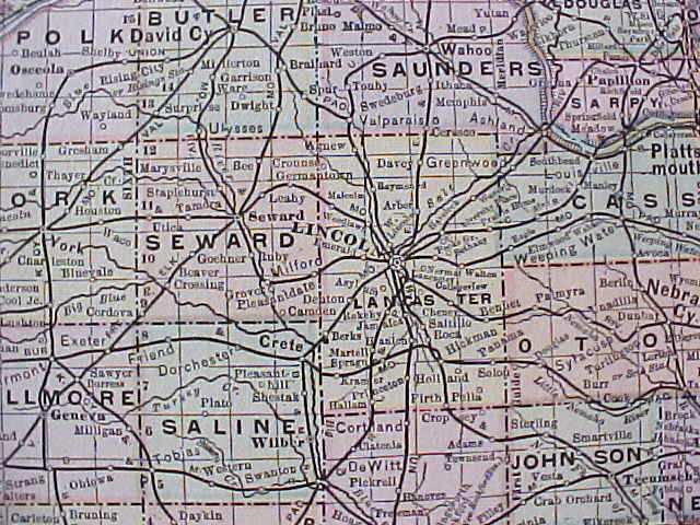 Antique Map Nebraska 1906 Large Fold Out