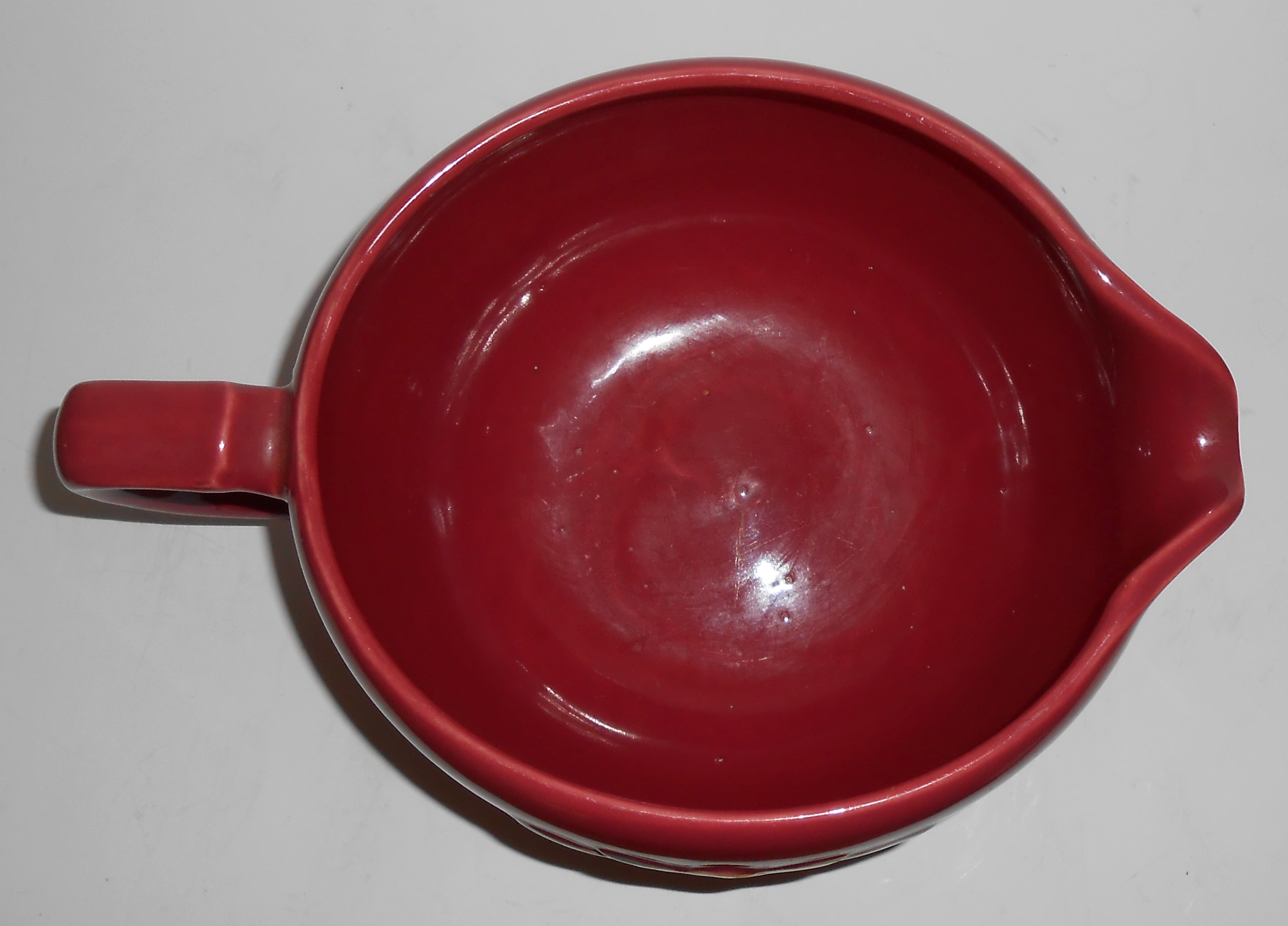 Coors Pottery Rosebud Red Medium Handled Batter Bowl