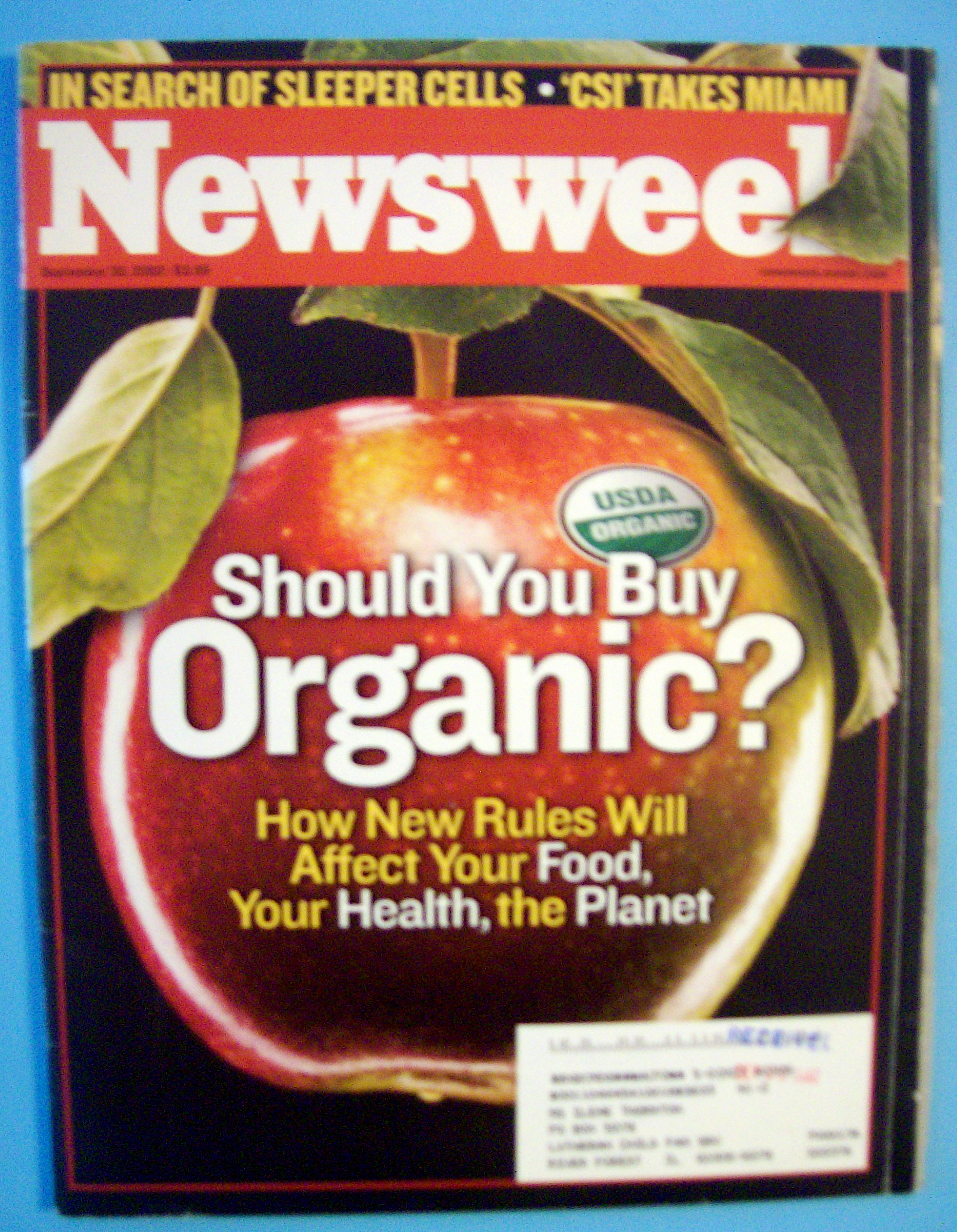 Newsweek Magazine-September 30, 2002-Buy Organic
