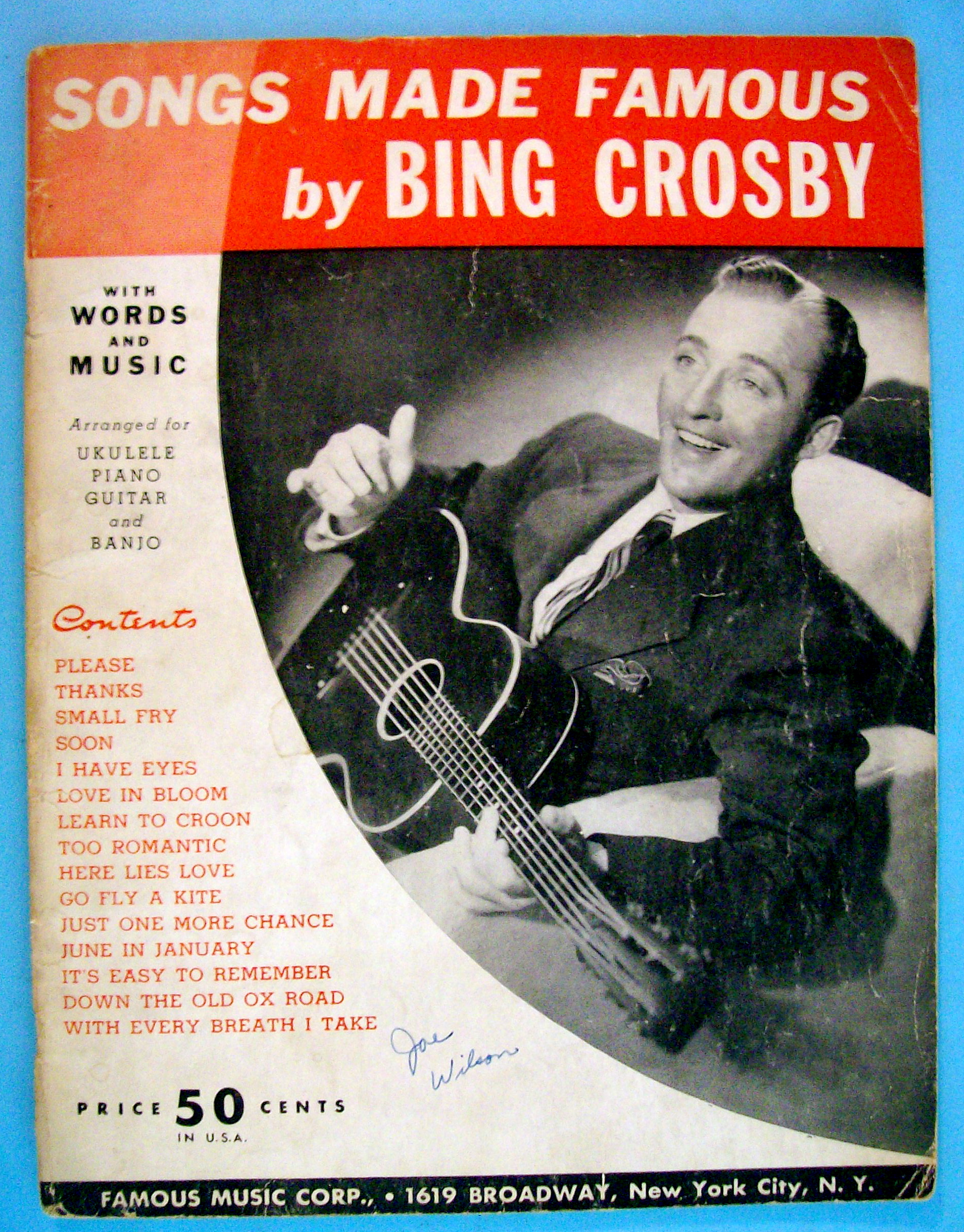 Sheet Music For 1932 Songs Made Famous By Bing Crosby