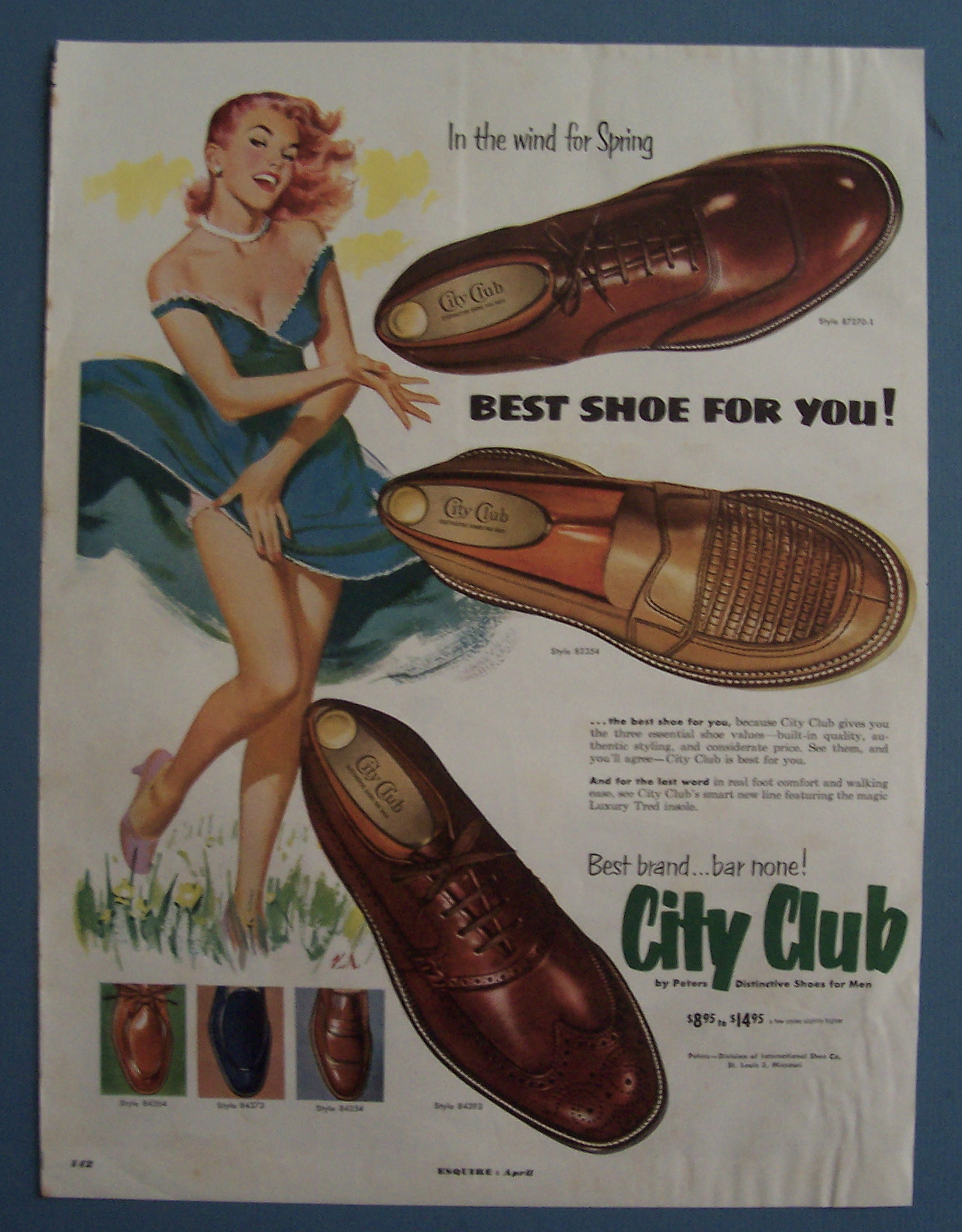 Vintage Ad: 1953 City Club Shoes For Men