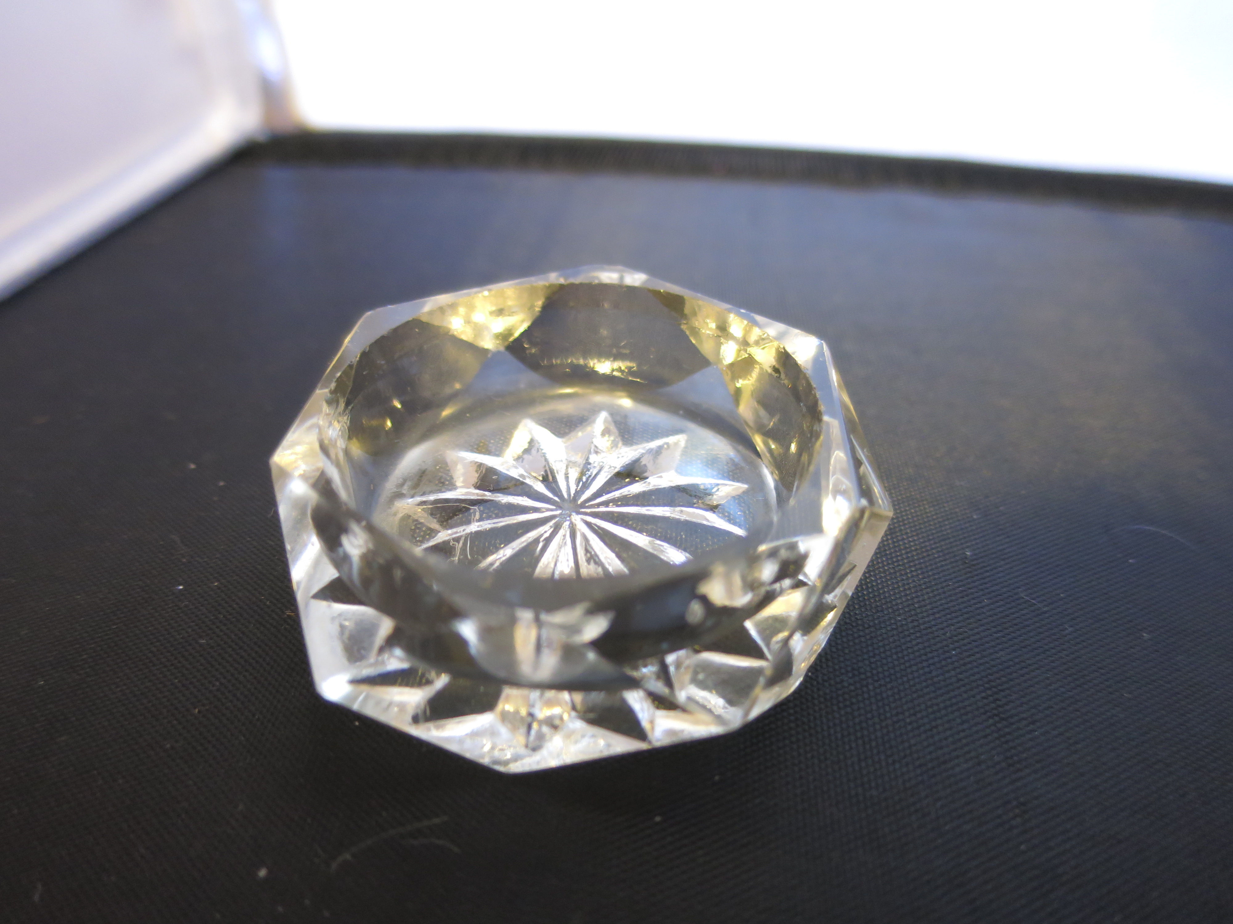 Bohemia Glass Czechoslovakia Salt Cellar Open Salt