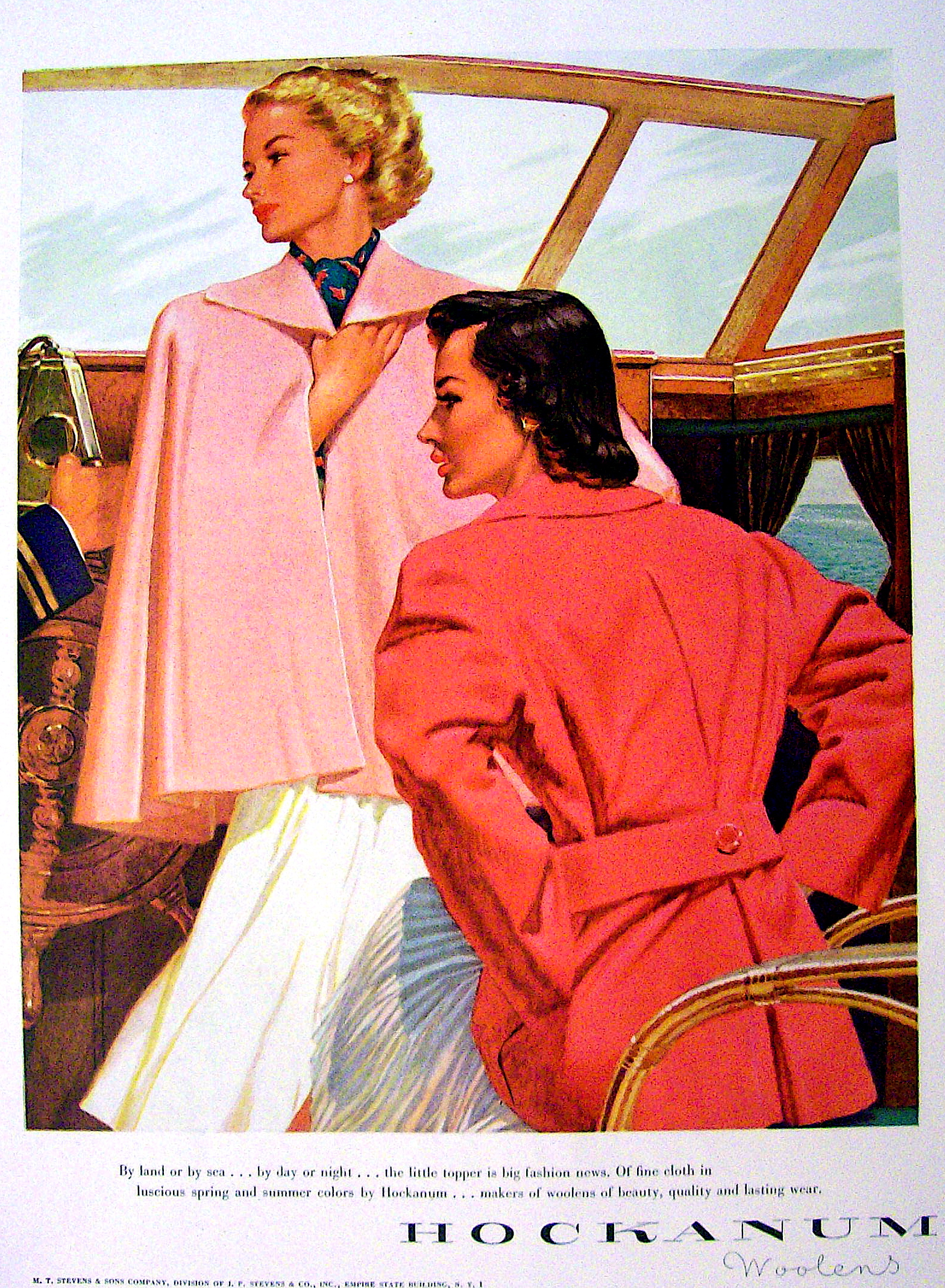 1948 Hockanum Woolens w/ Women on a Boat