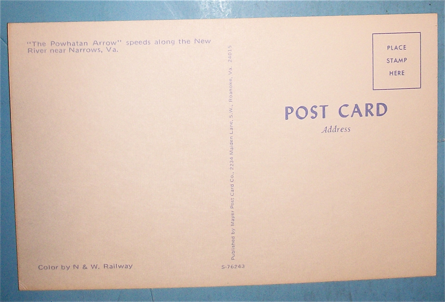 The Powhatan Arrow Train Postcard
