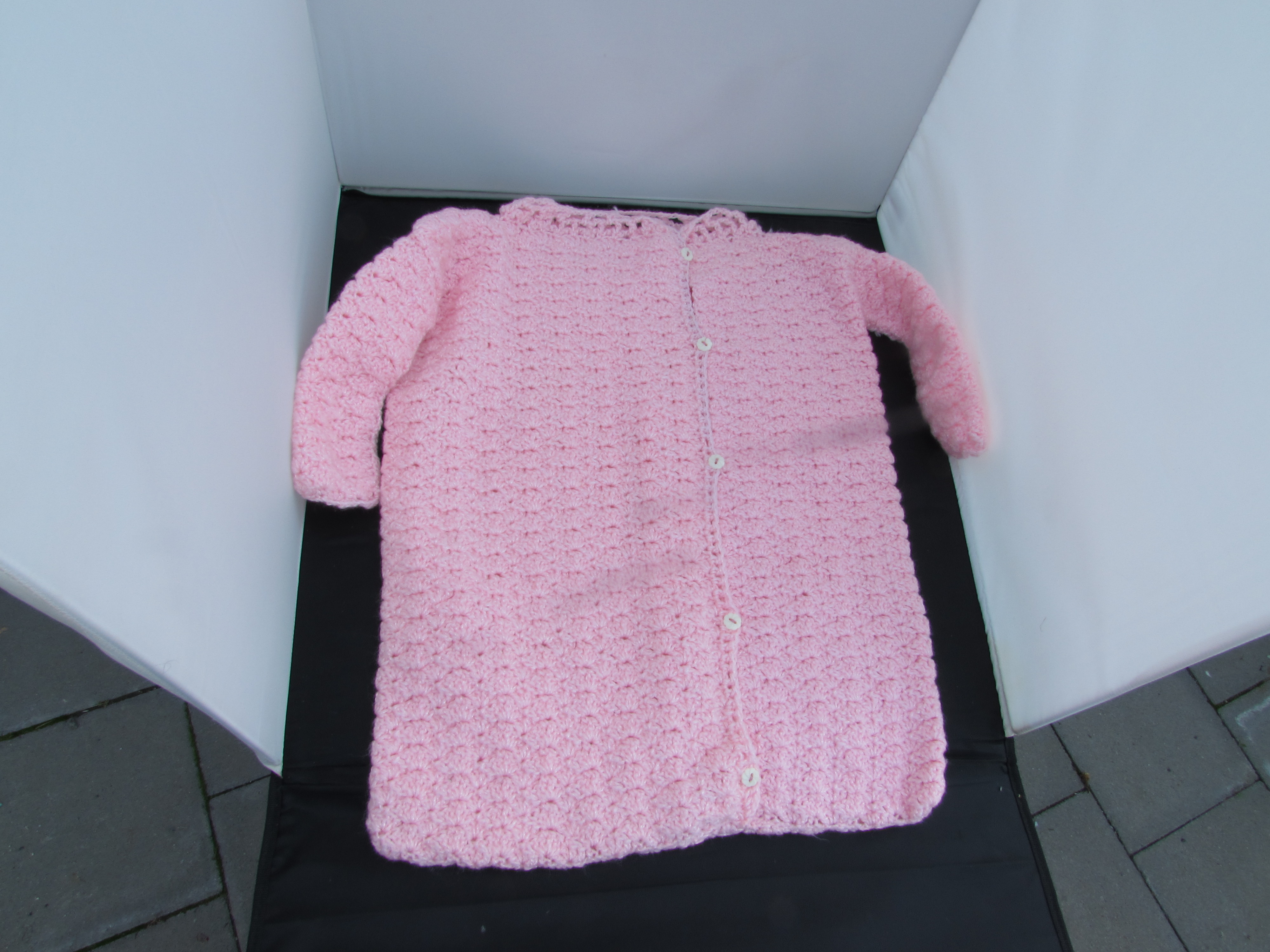 Pink Hand Crochet Baby Bunting 0-6 months