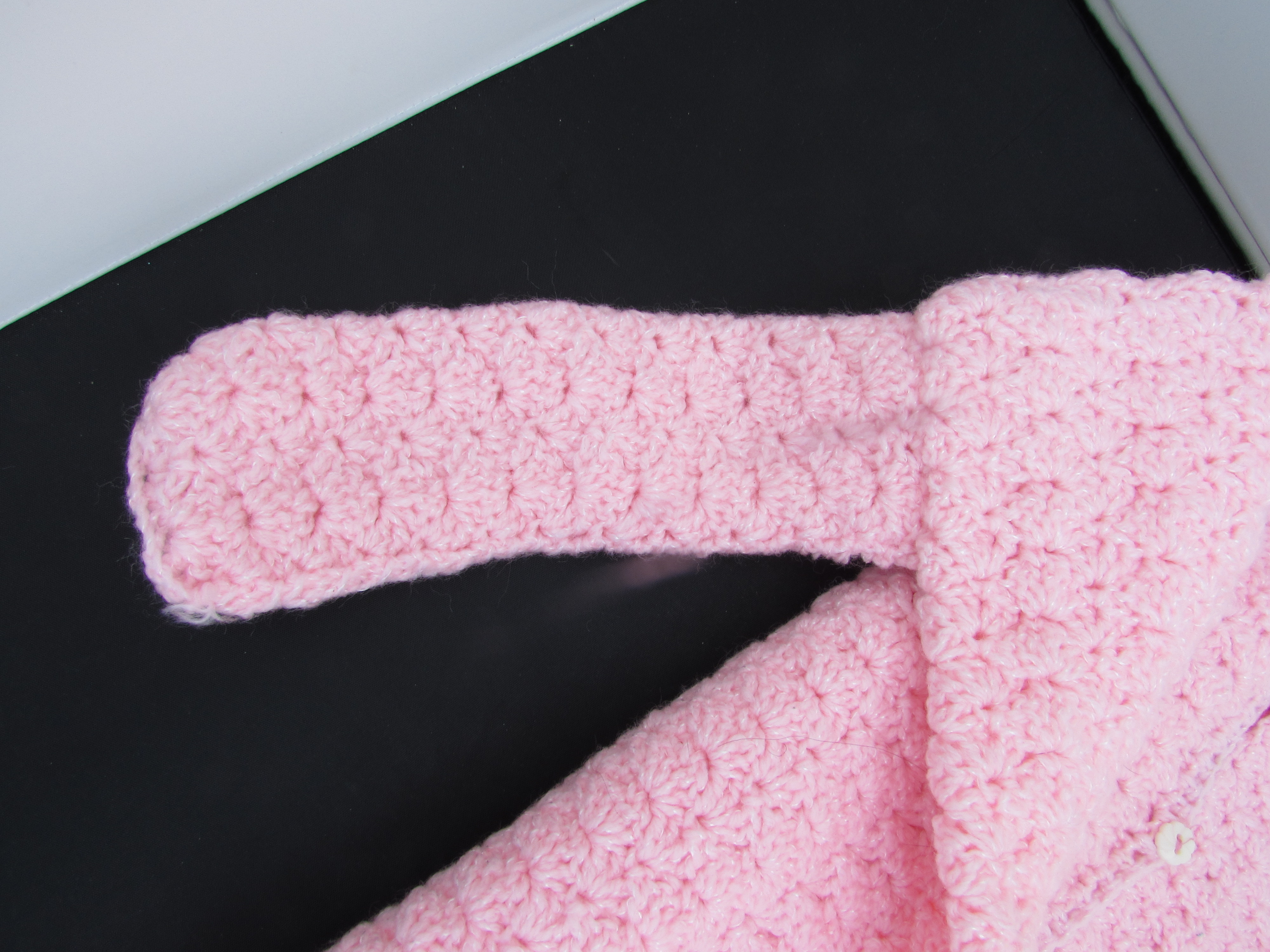 Pink Hand Crochet Baby Bunting 0-6 months