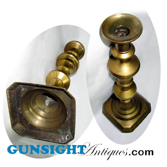 1862 dated Coal Traders Association CANDLE STICKS