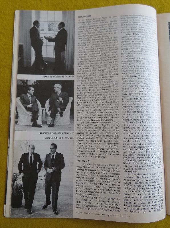 Time Magazine January 3, 1972 Man Of The Year: Richard Nixon