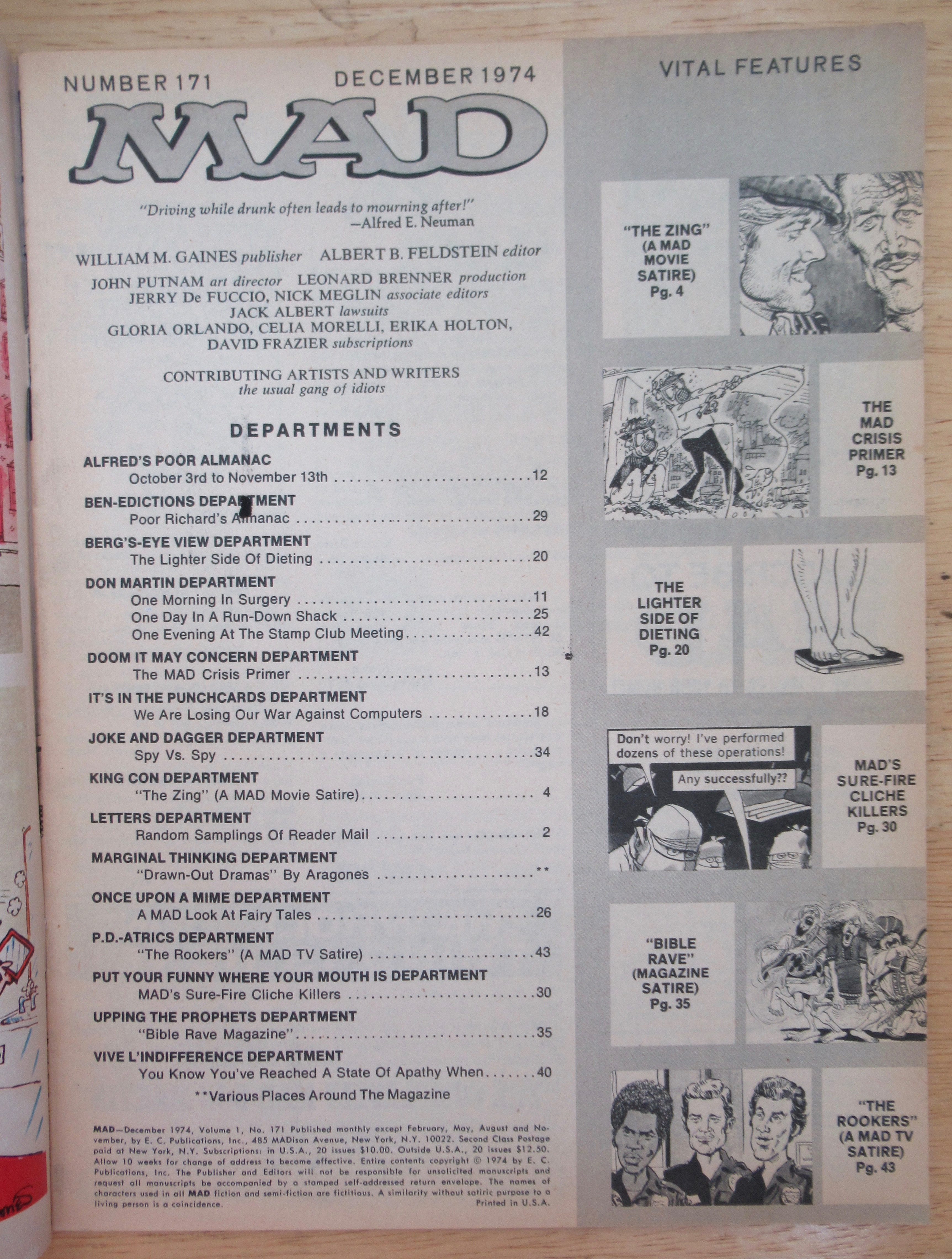 Mad Magazine #171 December 1974 The Big Con
