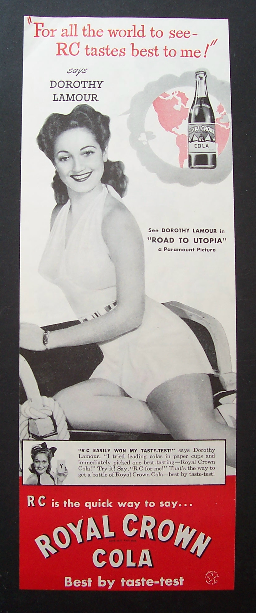 1946  Royal  Crown  Cola  with  Dorothy  Lamour