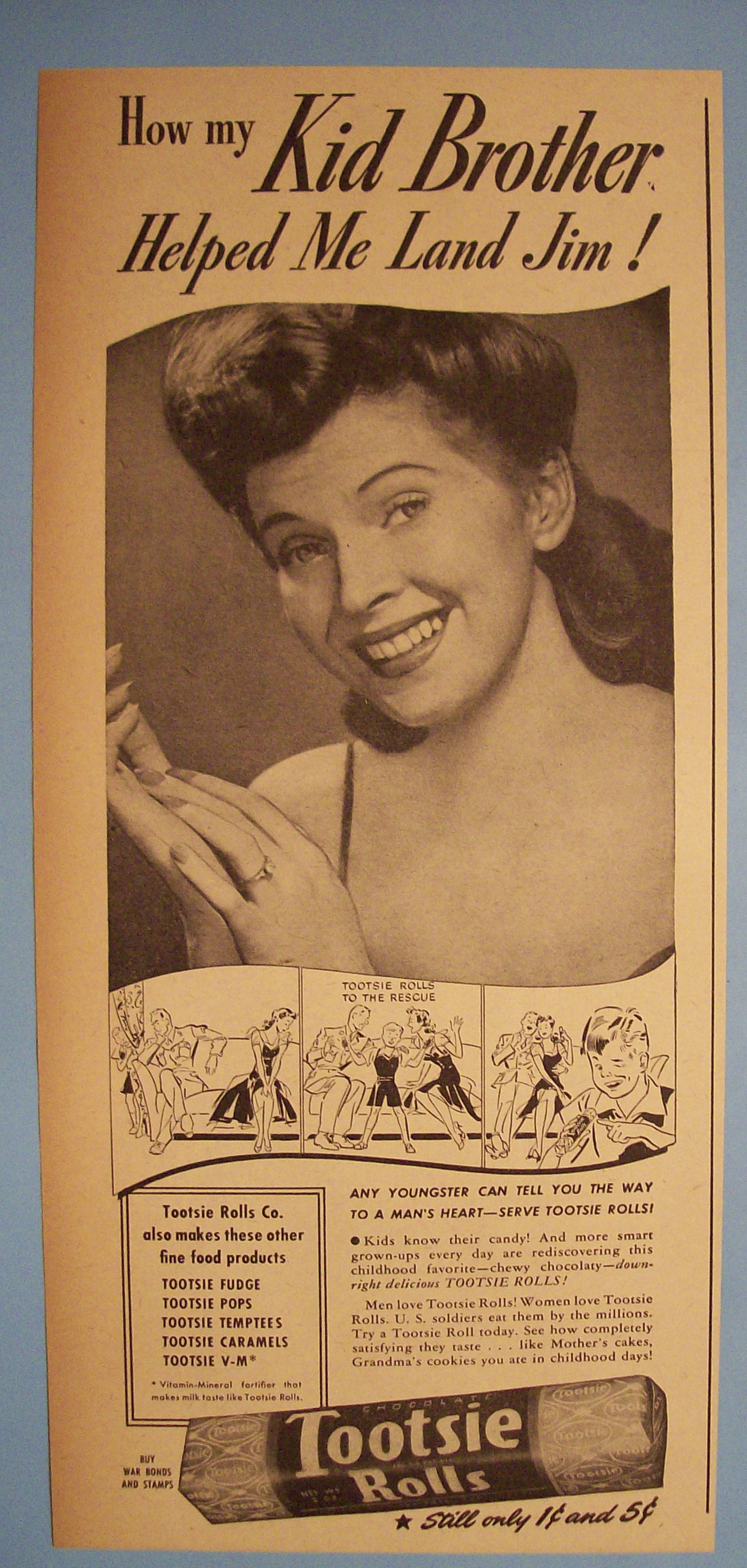Vintage Ad: 1943 Tootsie Rolls