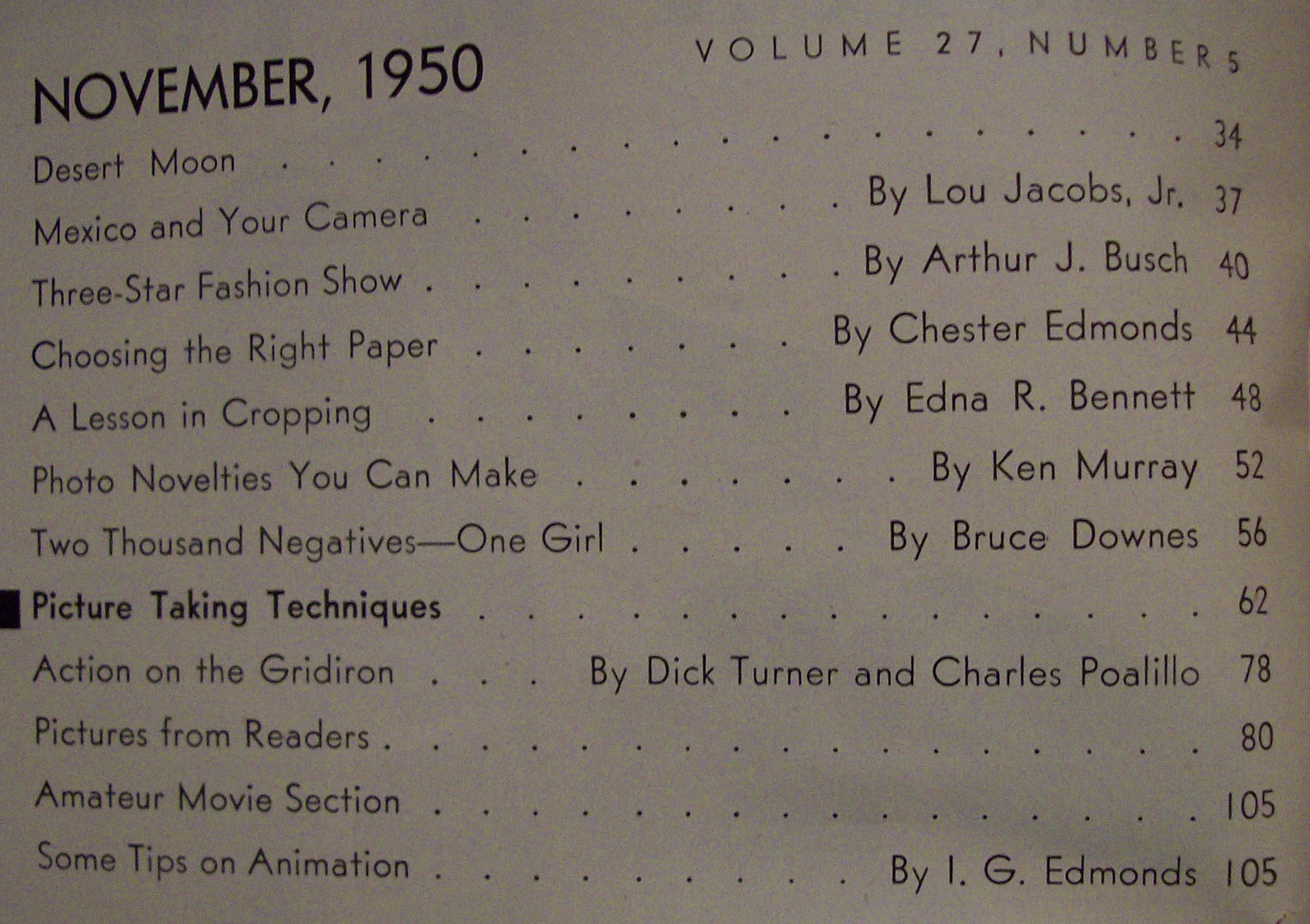 Popular Photography Magazine - November 1950
