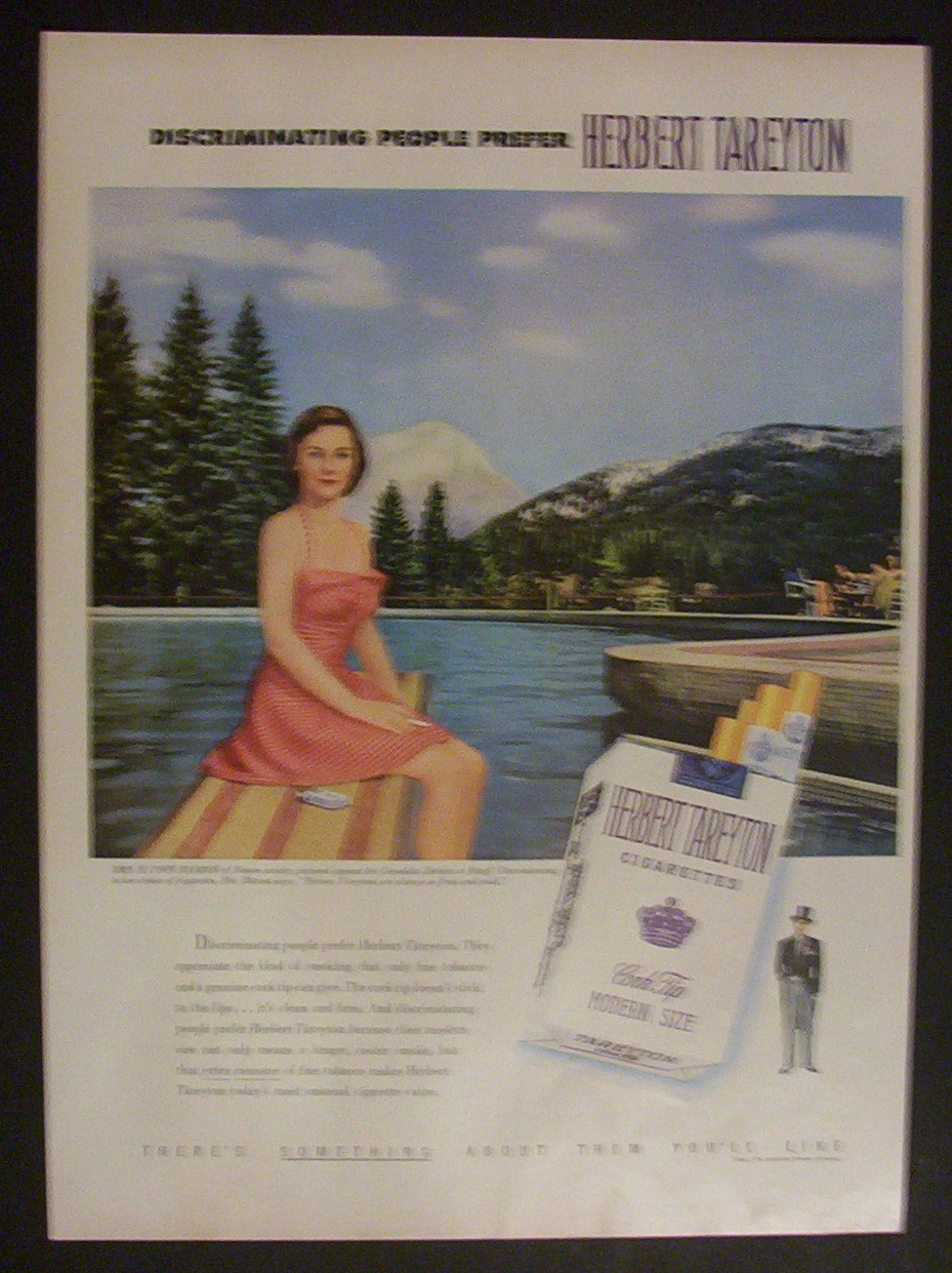 1951 Herbert Tareyton Cigarettes with Woman Sitting
