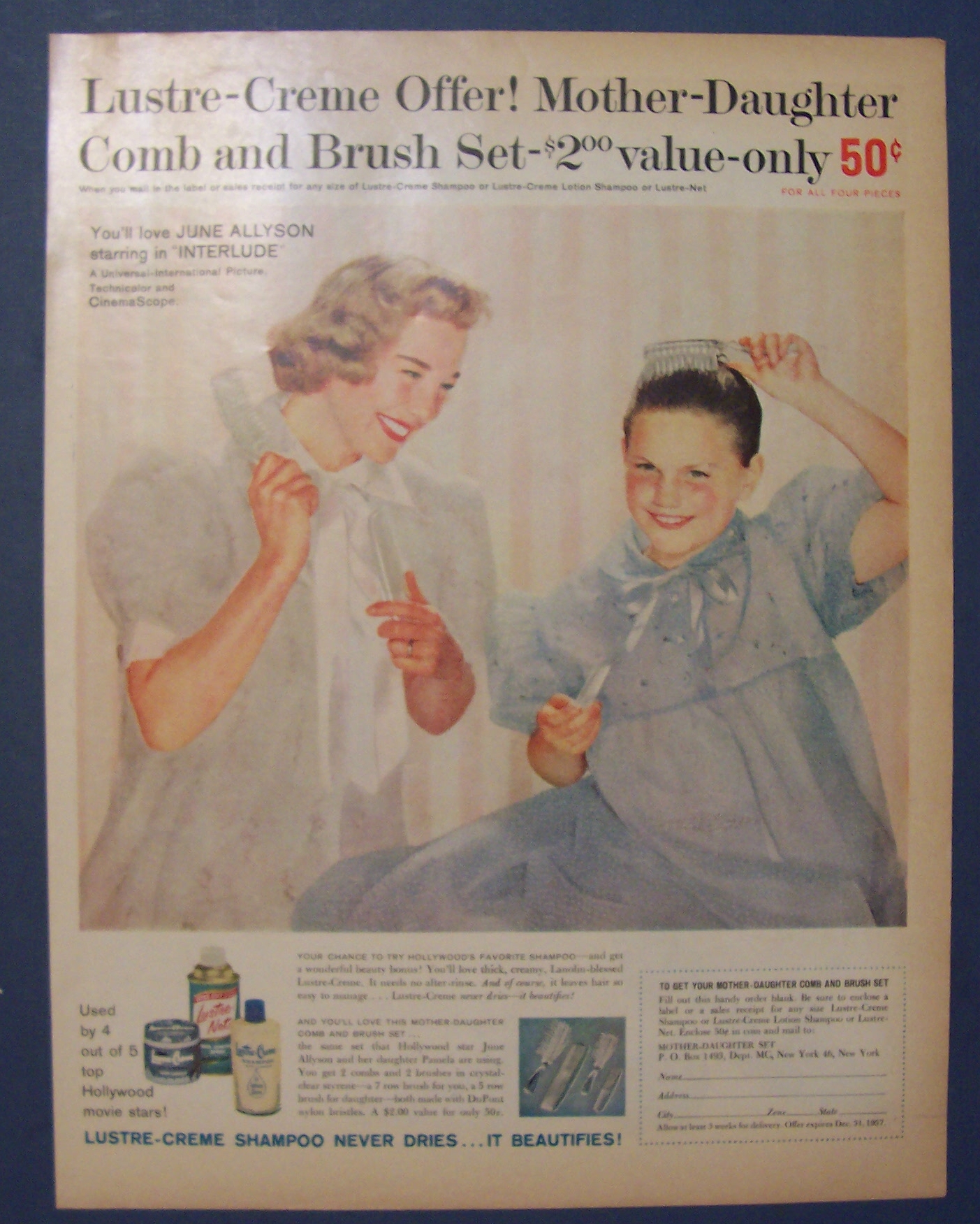 1957  Lustre-Creme Shampoo with June Allyson