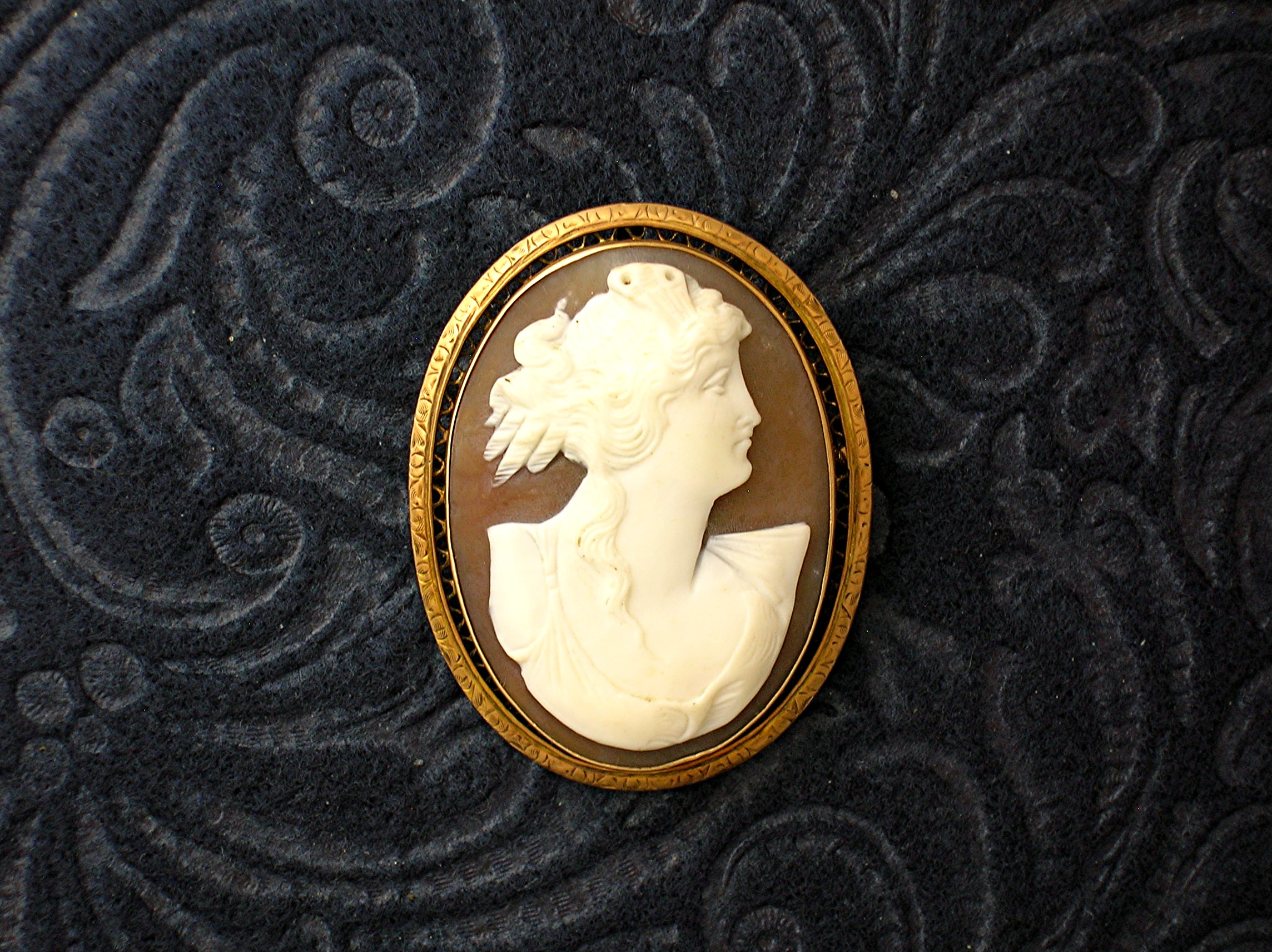 Cameo Brooch  Hand Carved
