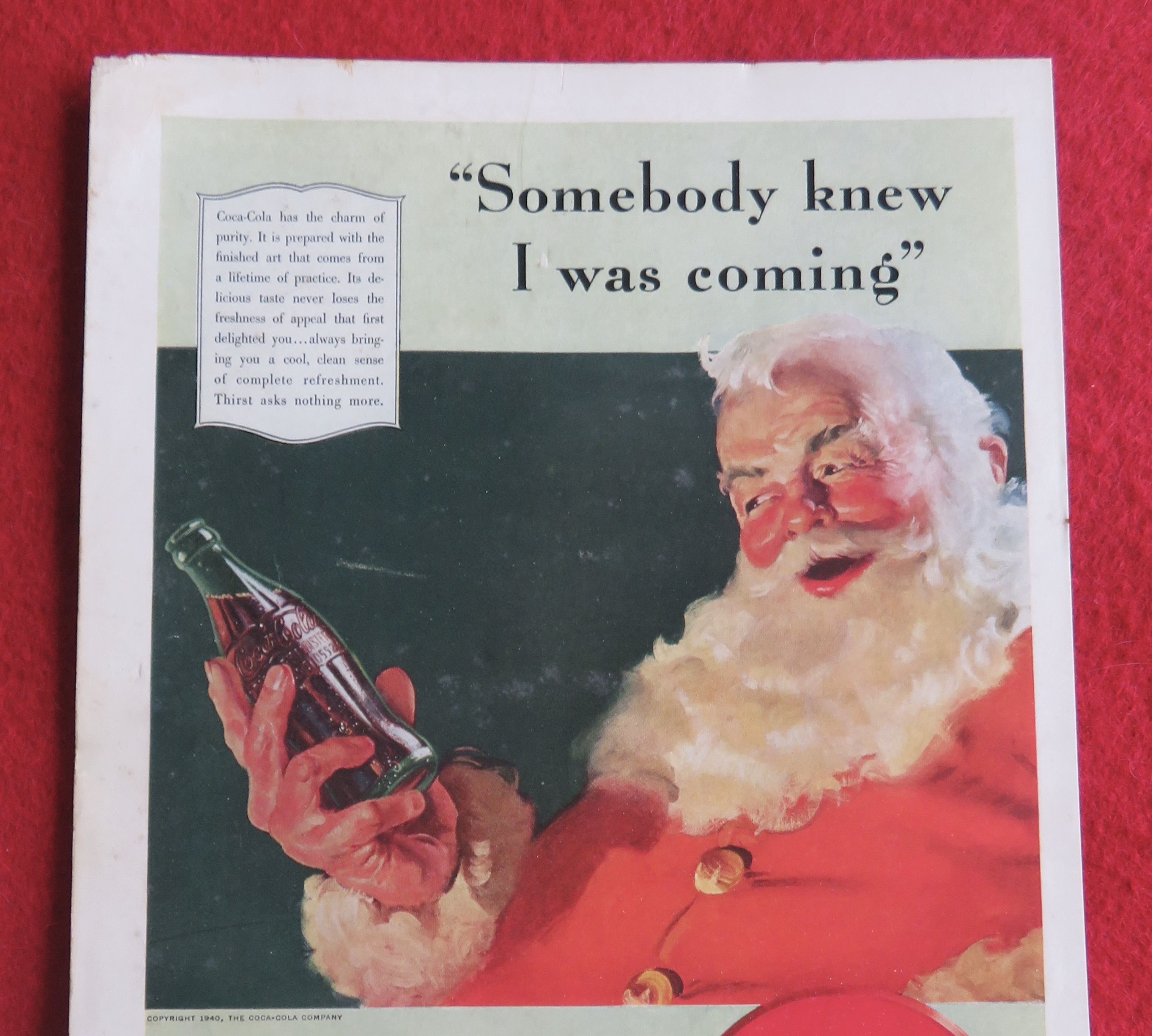 1940 Coca-Cola (Coke) with Santa Claus & Soda