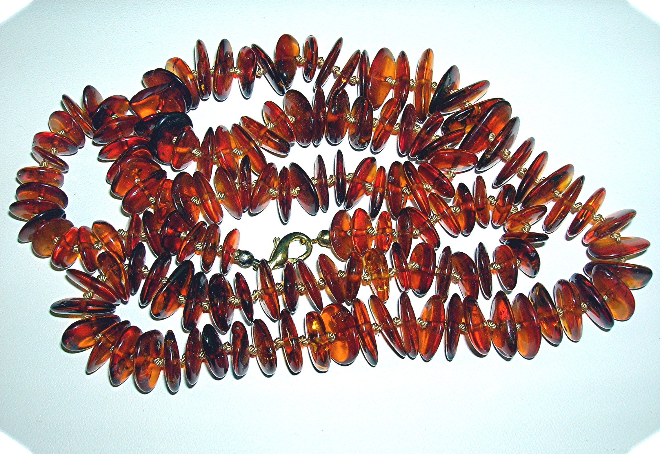 Baltic Amber Hand Knotted Necklace 28 Inches
