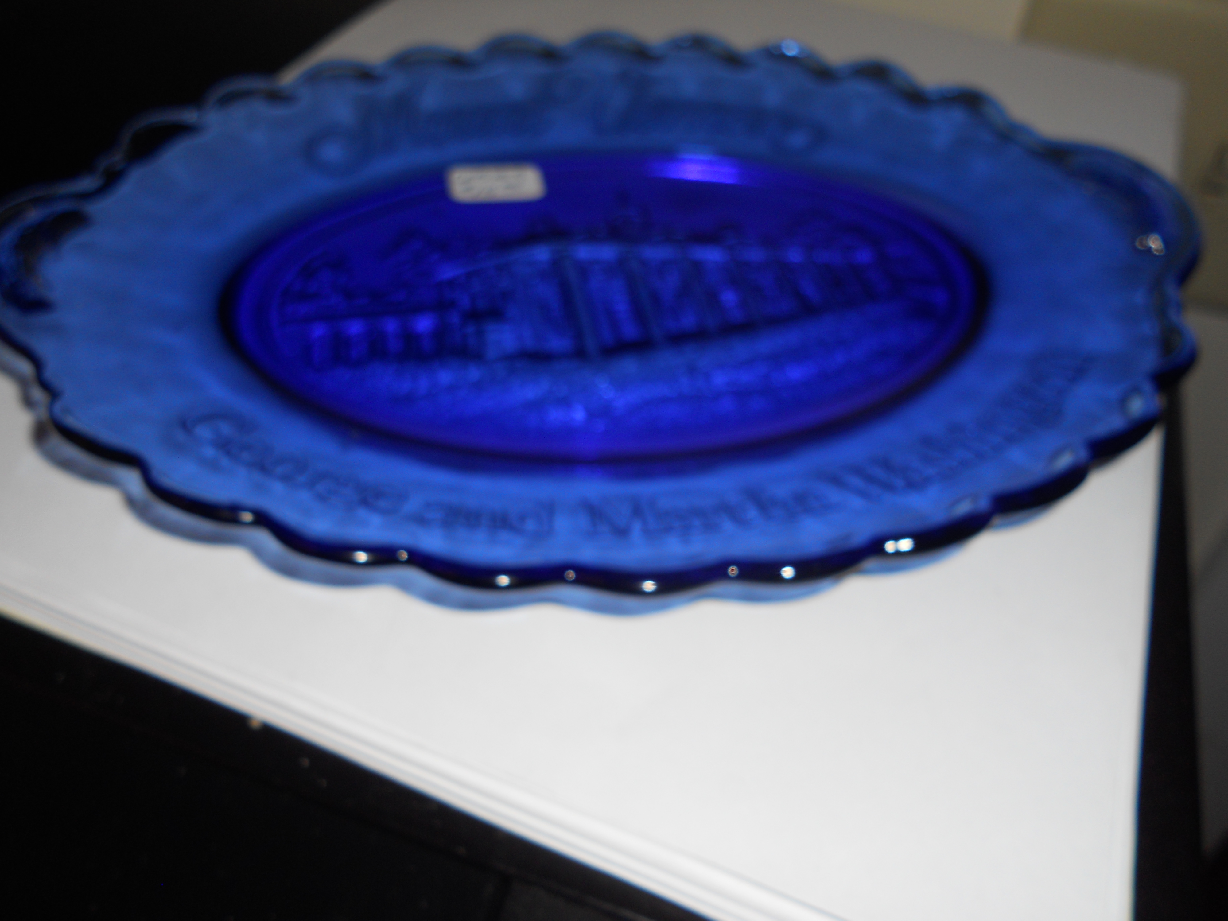 Avon Mount Vernon Platter Cobalt Blue Glass