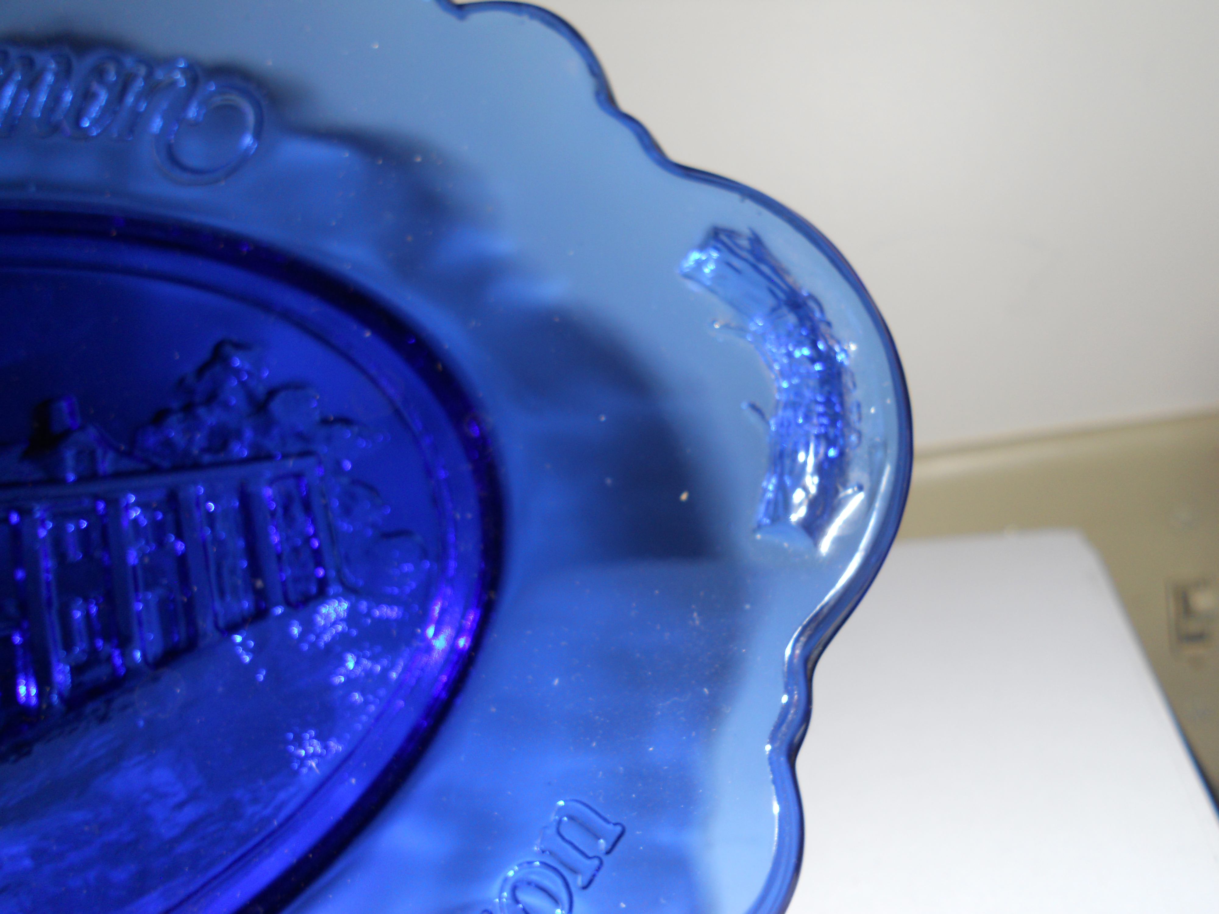 Avon Mount Vernon Platter Cobalt Blue Glass