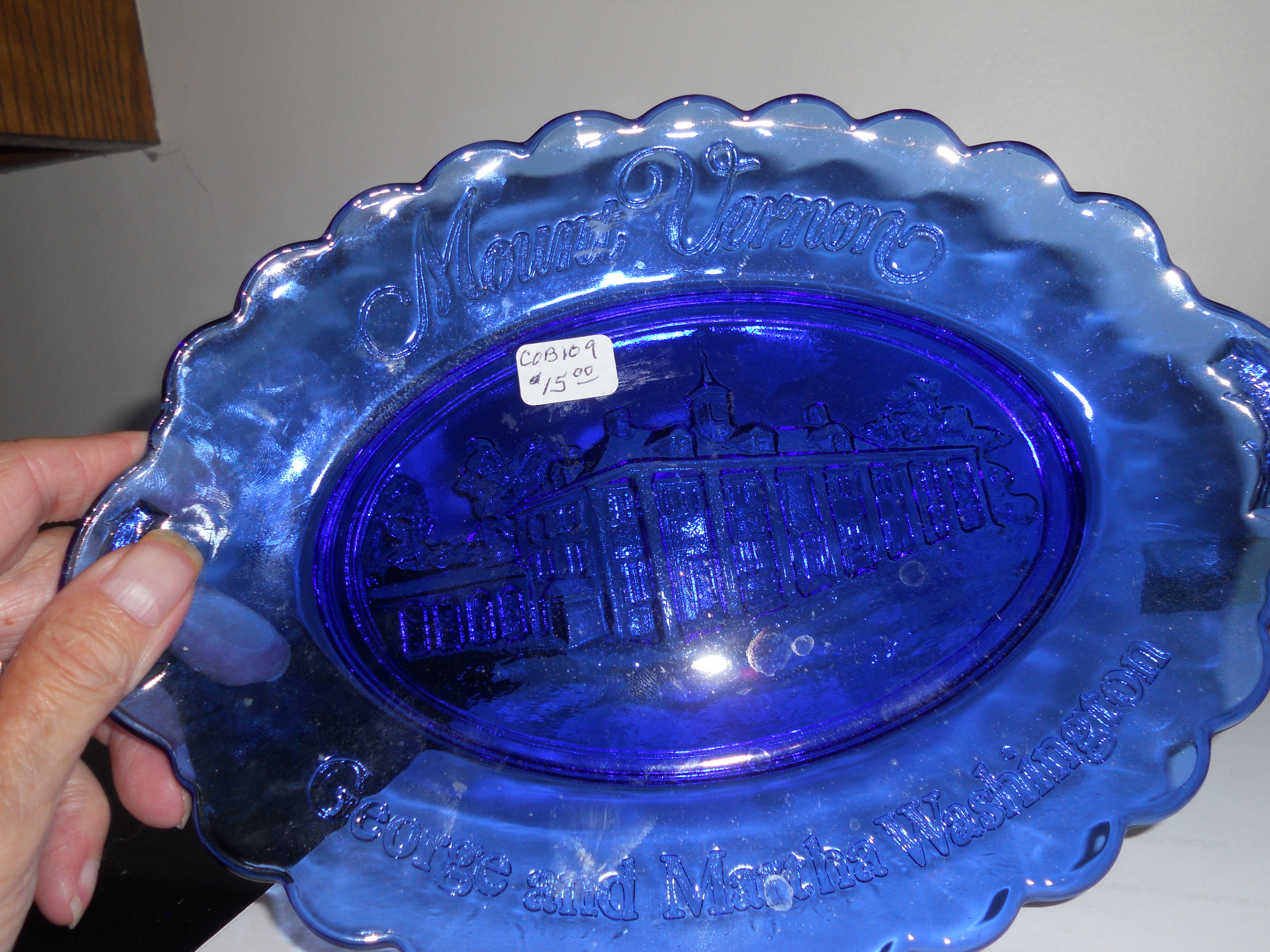 Avon Mount Vernon Platter Cobalt Blue Glass