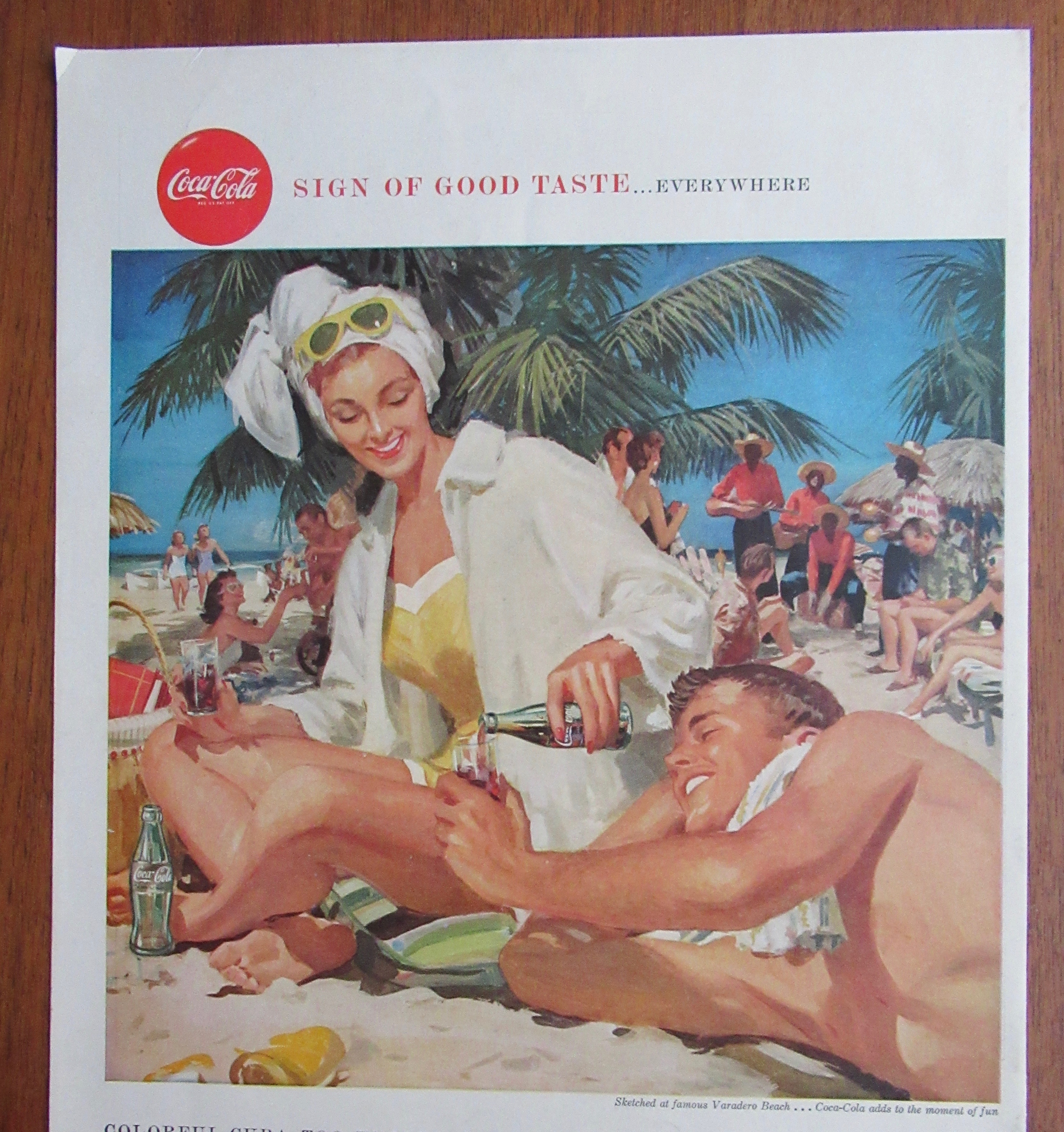 1958 Coca Cola (Coke) with Man & Woman on a Beach