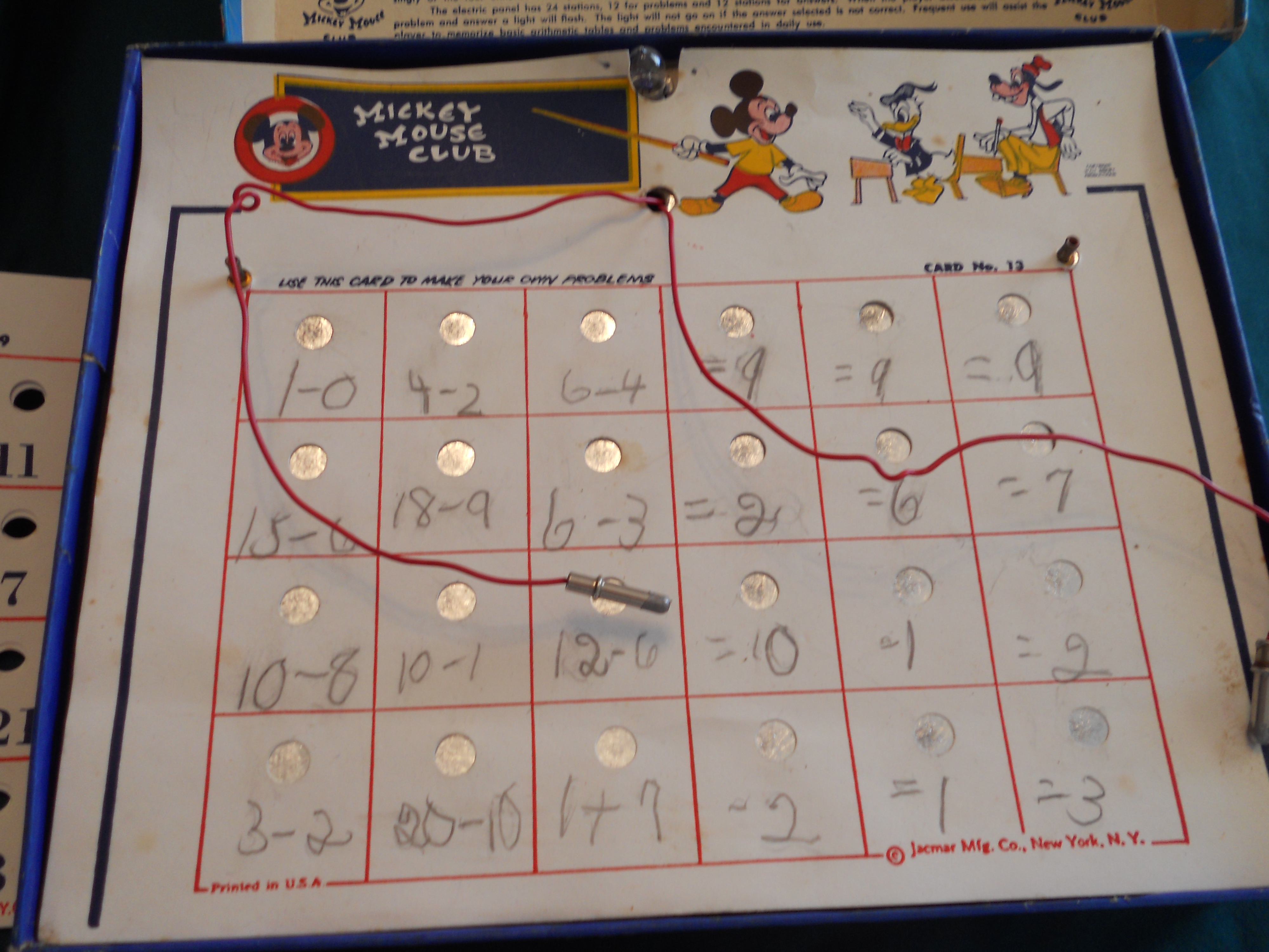 Mickey Mouse Club Disney Subtractor Game 1950