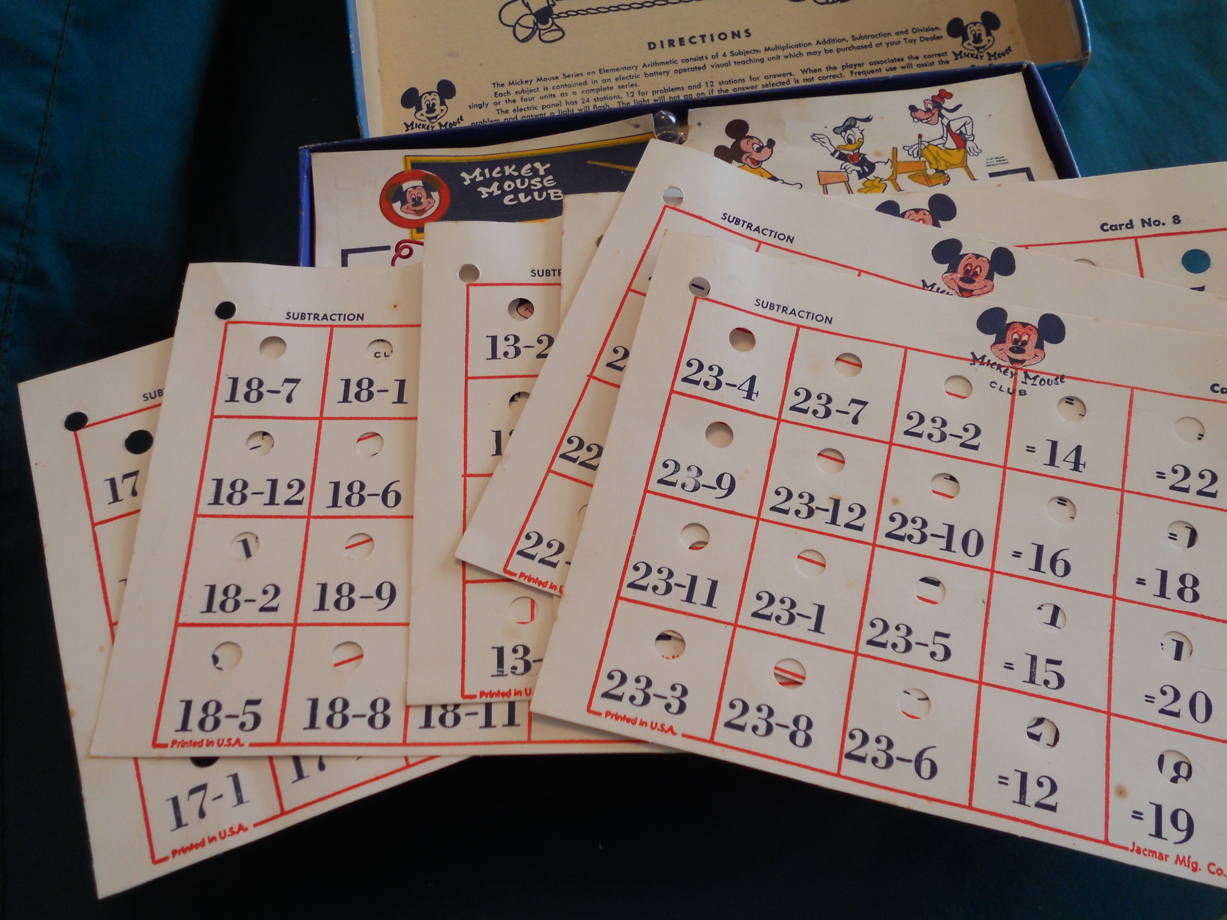 Mickey Mouse Club Disney Subtractor Game 1950