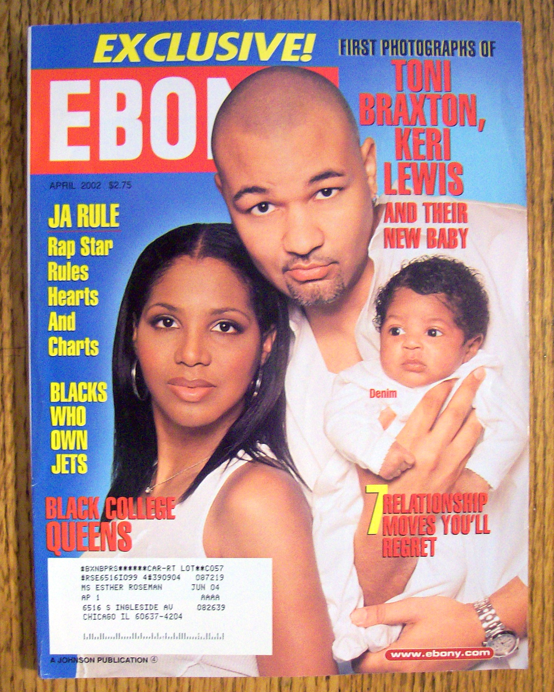 Ebony Magazine - April 2002 - Toni Braxton & Keri Lewis