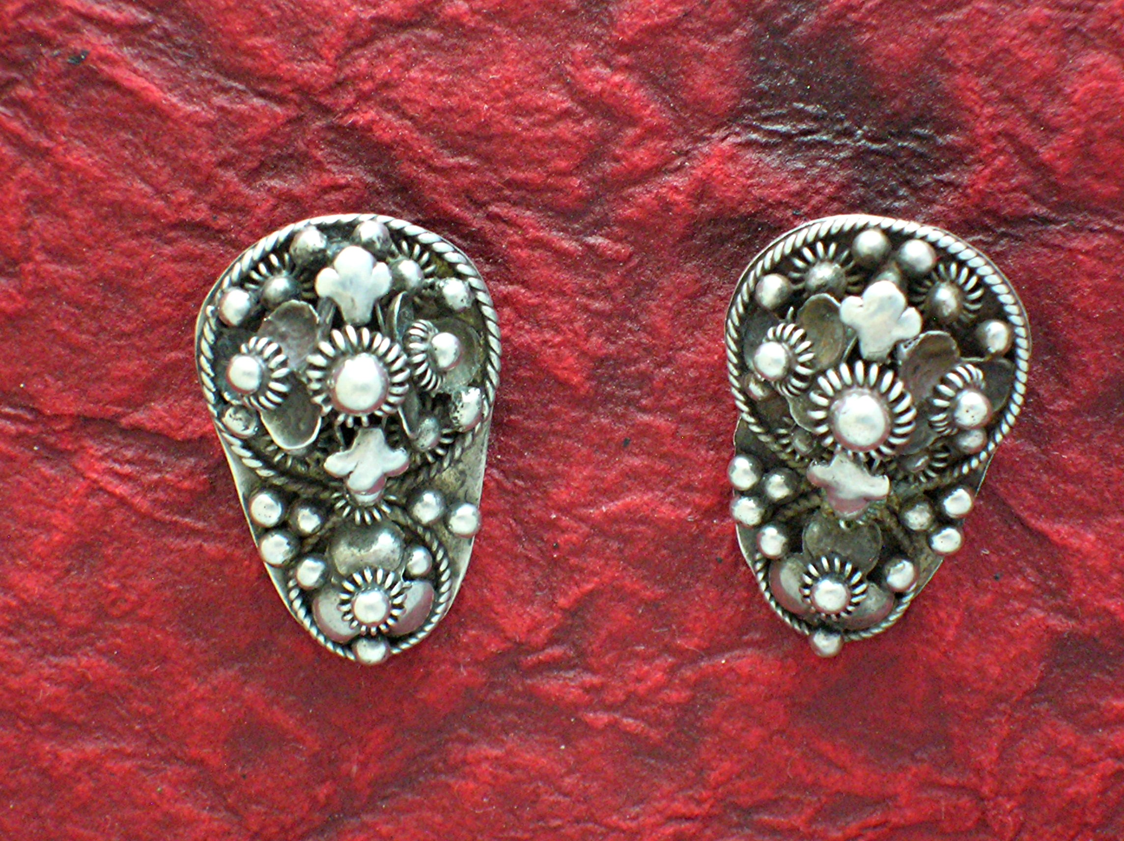 Sterling Silver Antique 939 Clip Signed Earrings