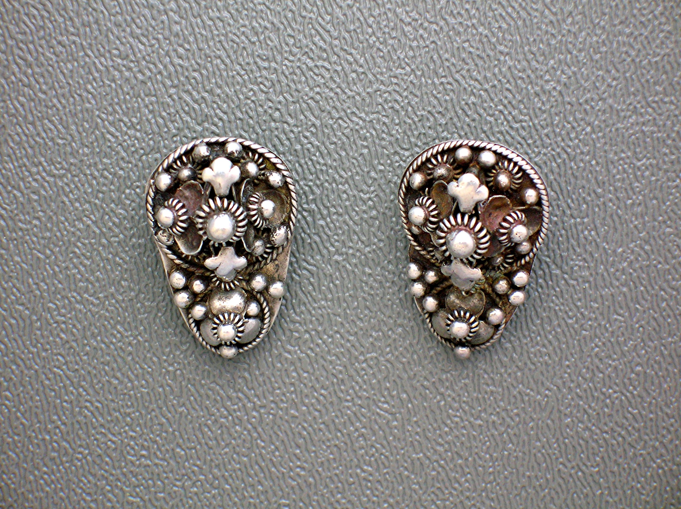 Sterling Silver Antique 939 Clip Signed Earrings