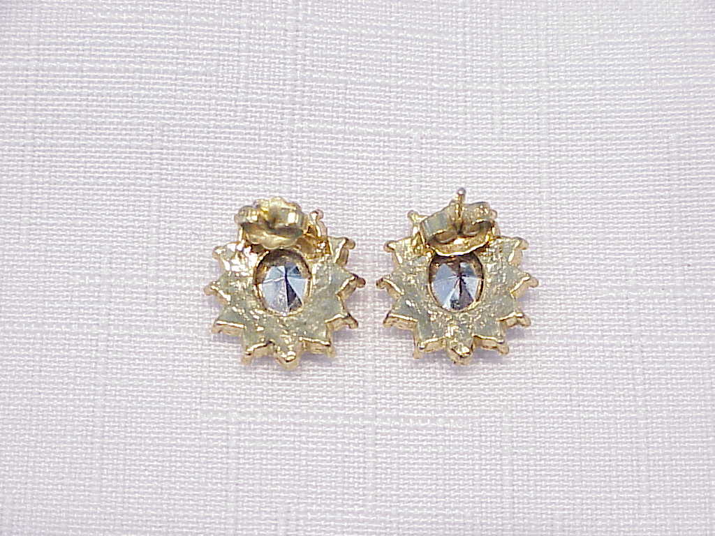 Avon Red And Clear Rhinestone Pierced Earrings