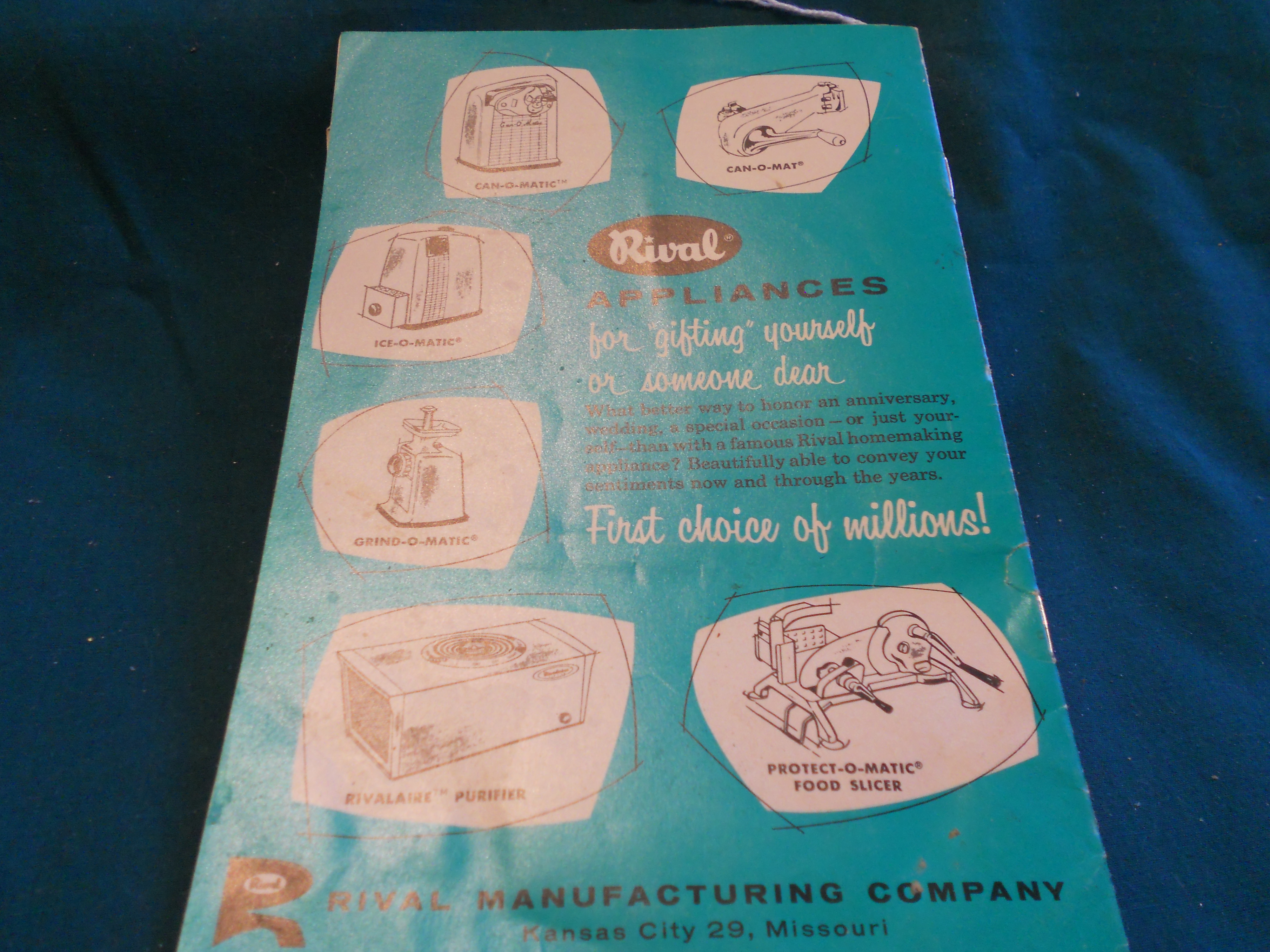 Rival Products Instructions Booklet