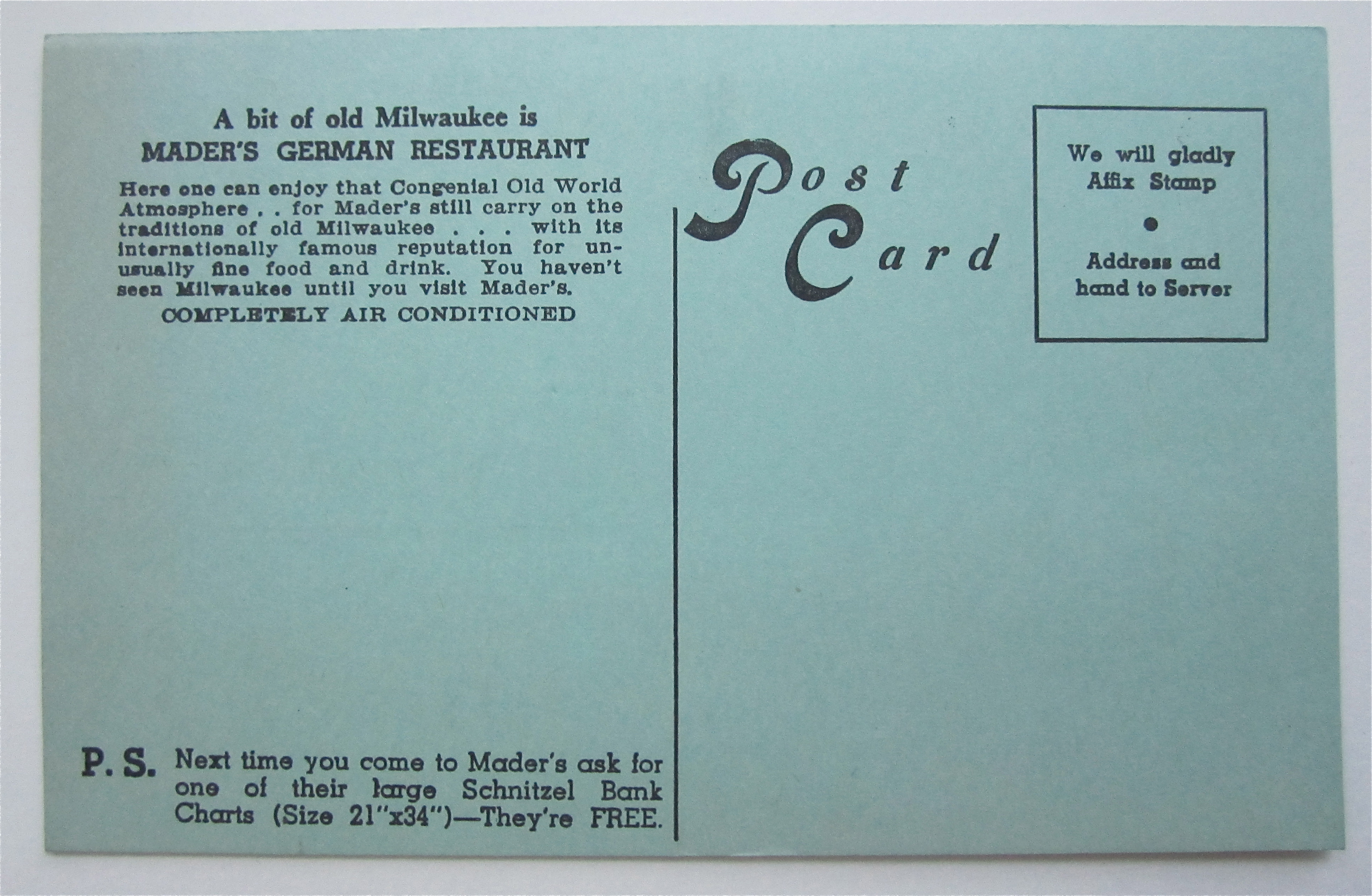 Reasons Husbands Bring Wives To Mader's Postcard